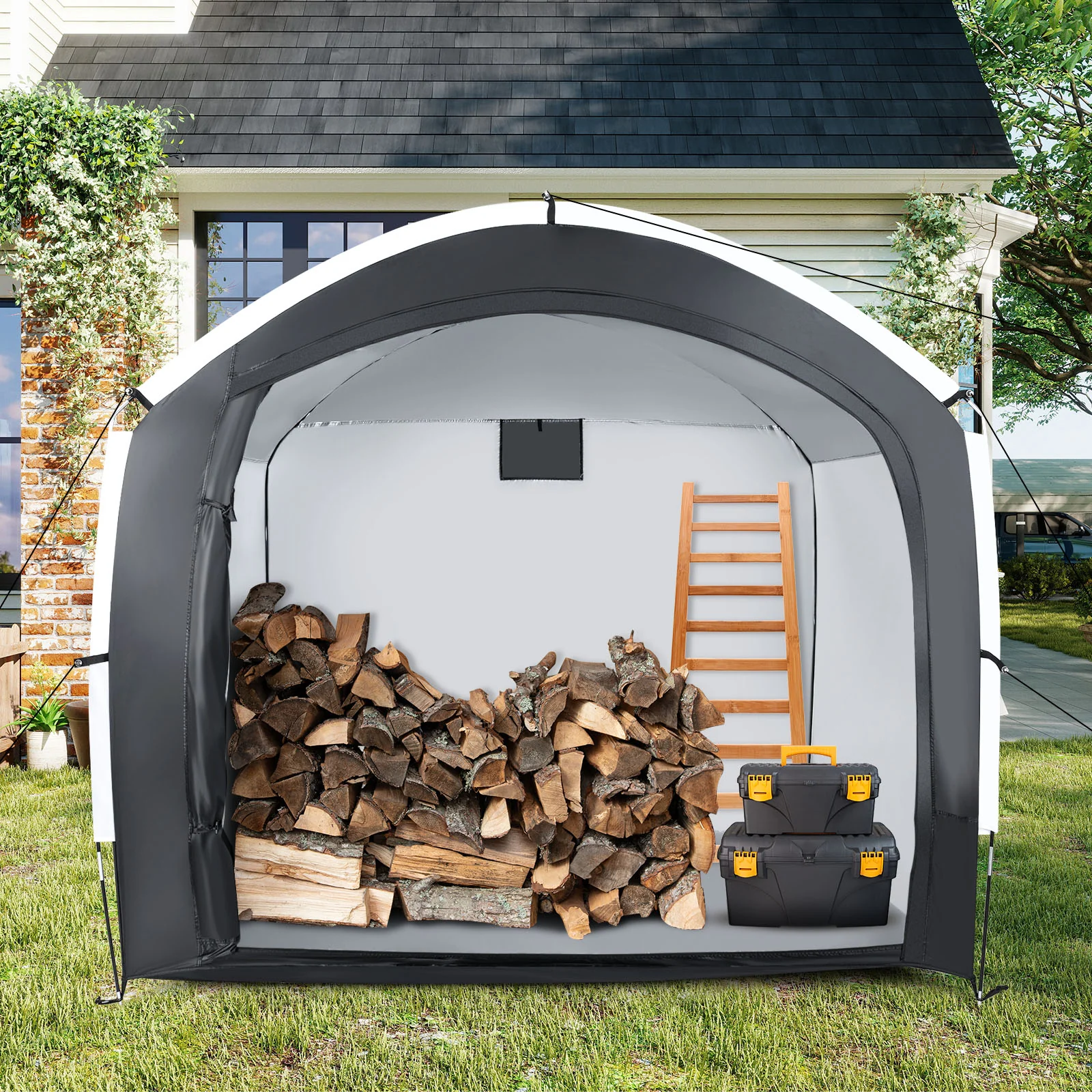 Bike Storage Shed Tent, 5 Bikes, PU4000MM Waterproof, Black - Image 3