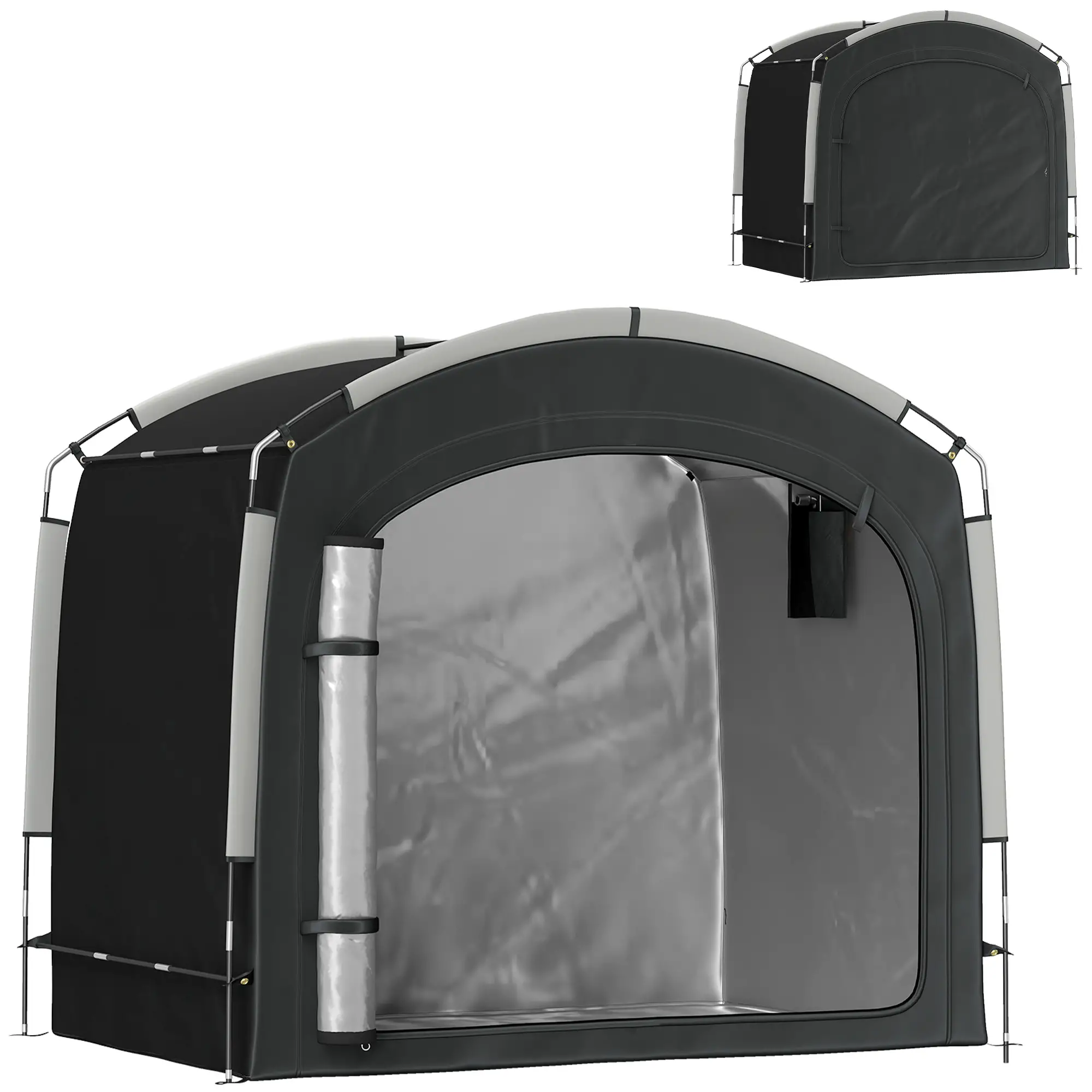 Bike Storage Shed Tent, Portable Waterproof, 210D Oxford Fabric, Black - Image 11
