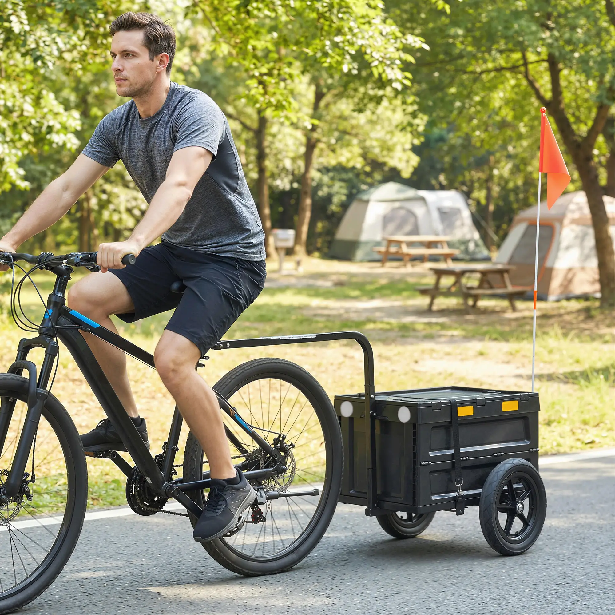 Bike Trailer, Foldable Storage Box With Lid, Quick Release Wheels - Image 8