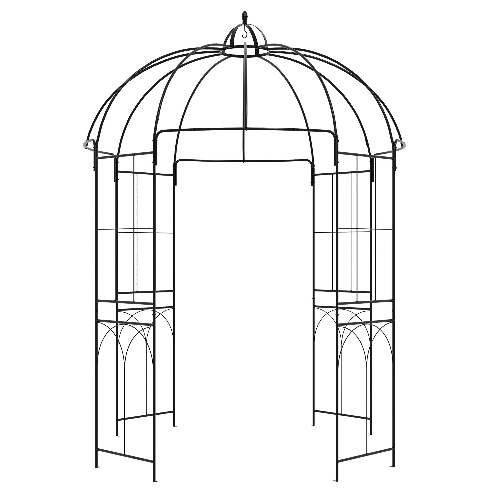 Birdcage Shape Arbour, Metal Garden Pergola for Climbing Plants
