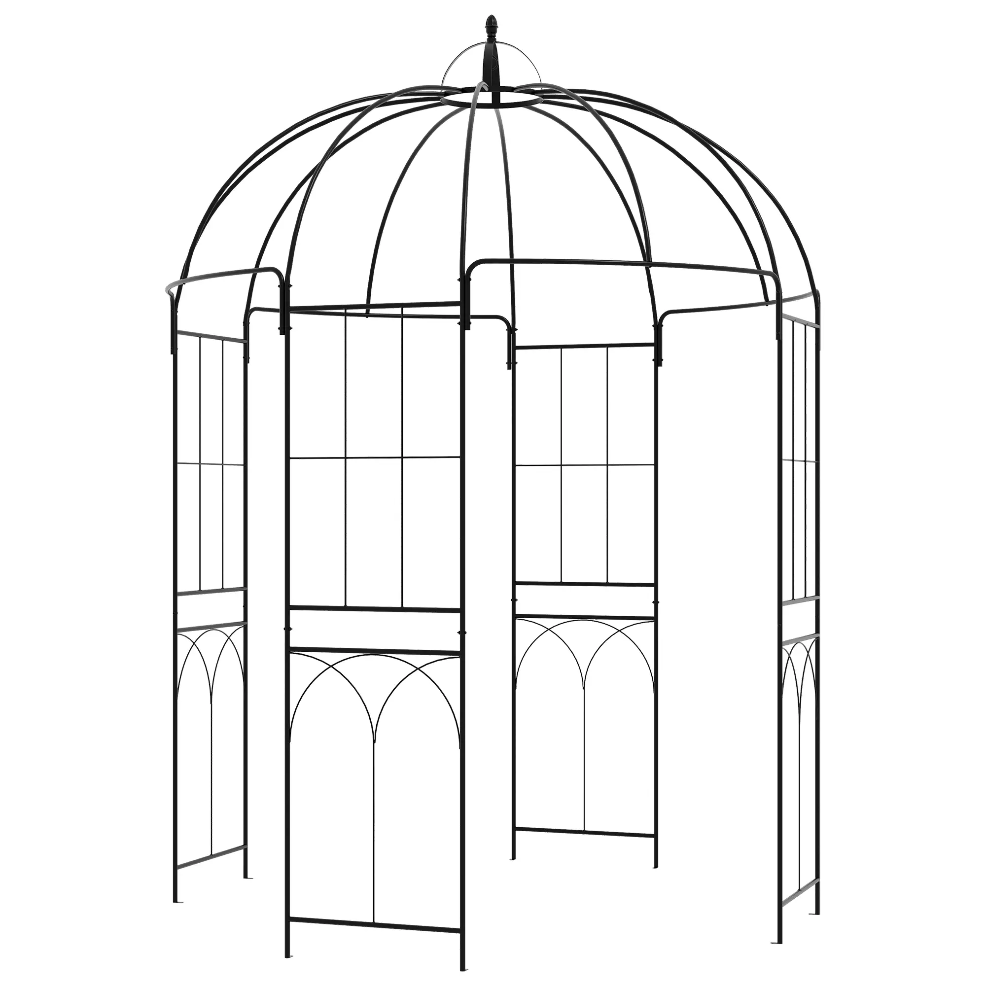 Birdcage Shape Arbour, Metal Garden Pergola for Climbing Plants - Image 11