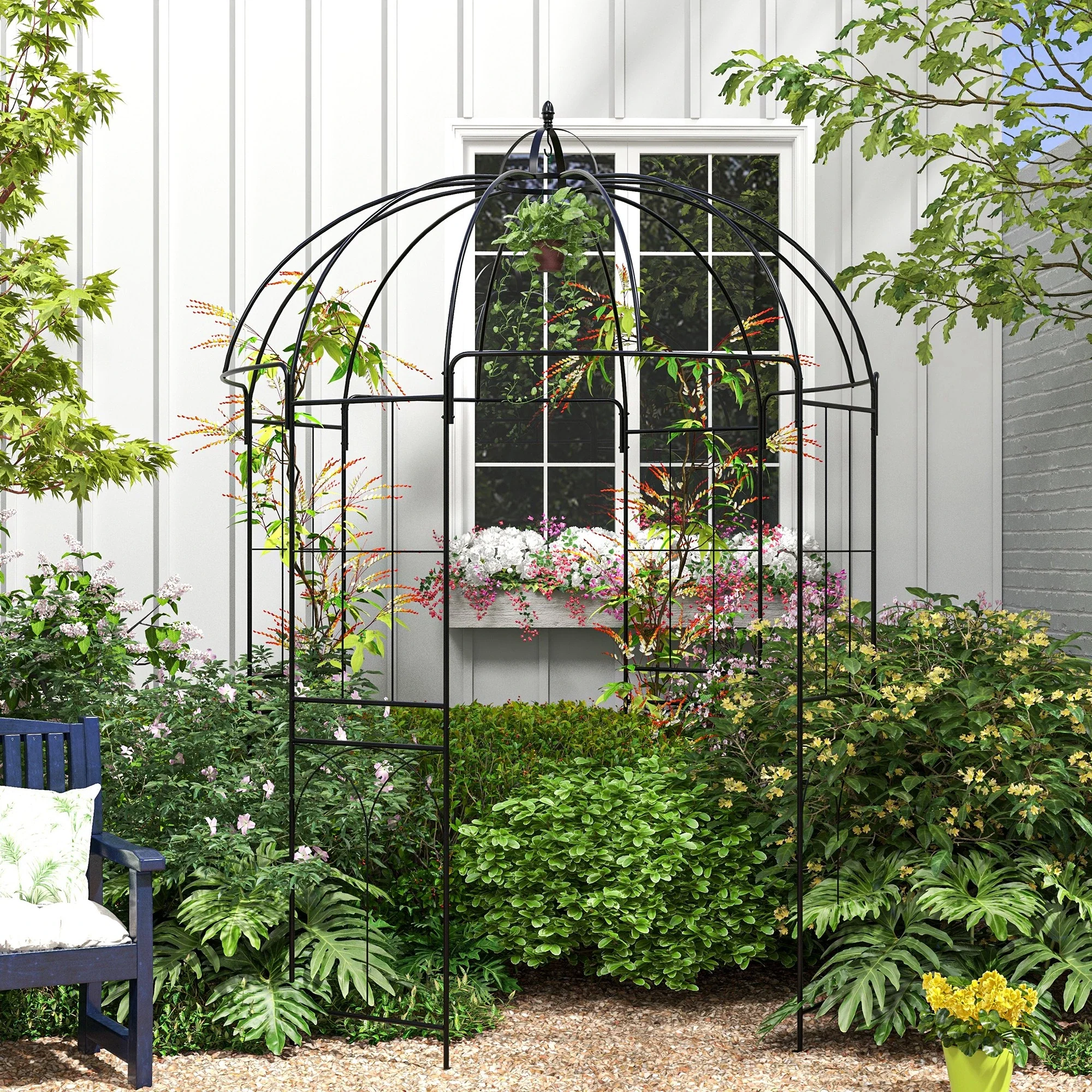 Birdcage Shape Arbour, Metal Garden Pergola for Climbing Plants - Image 2
