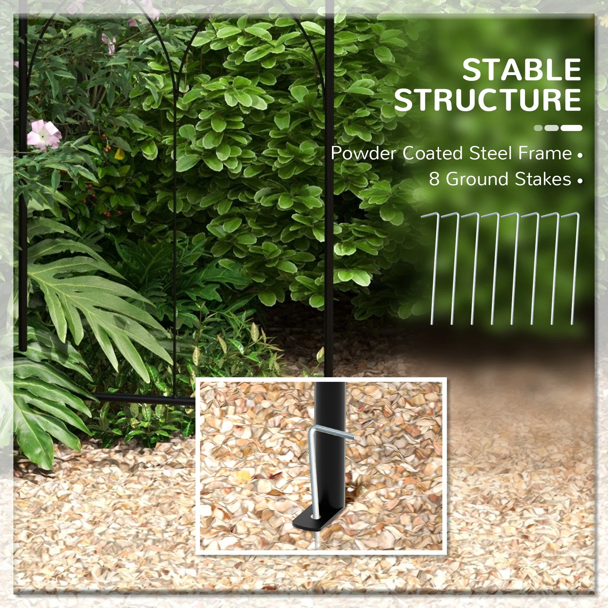 Birdcage Shape Arbour, Metal Garden Pergola for Climbing Plants - Image 4