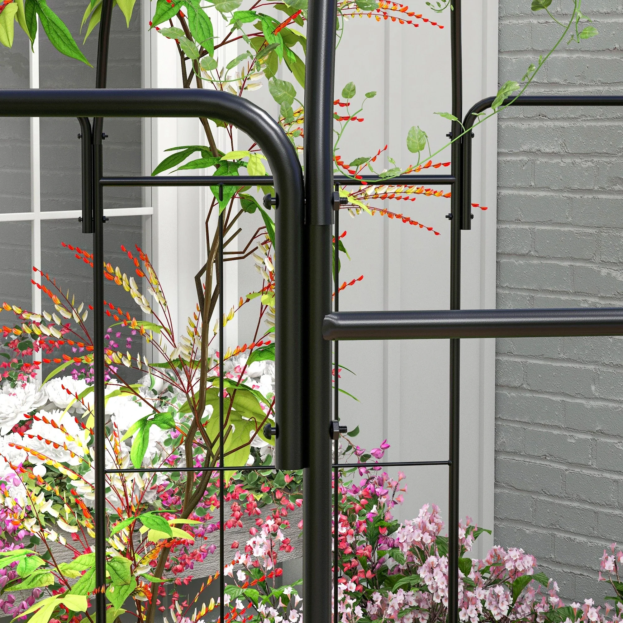 Birdcage Shape Arbour, Metal Garden Pergola for Climbing Plants - Image 9