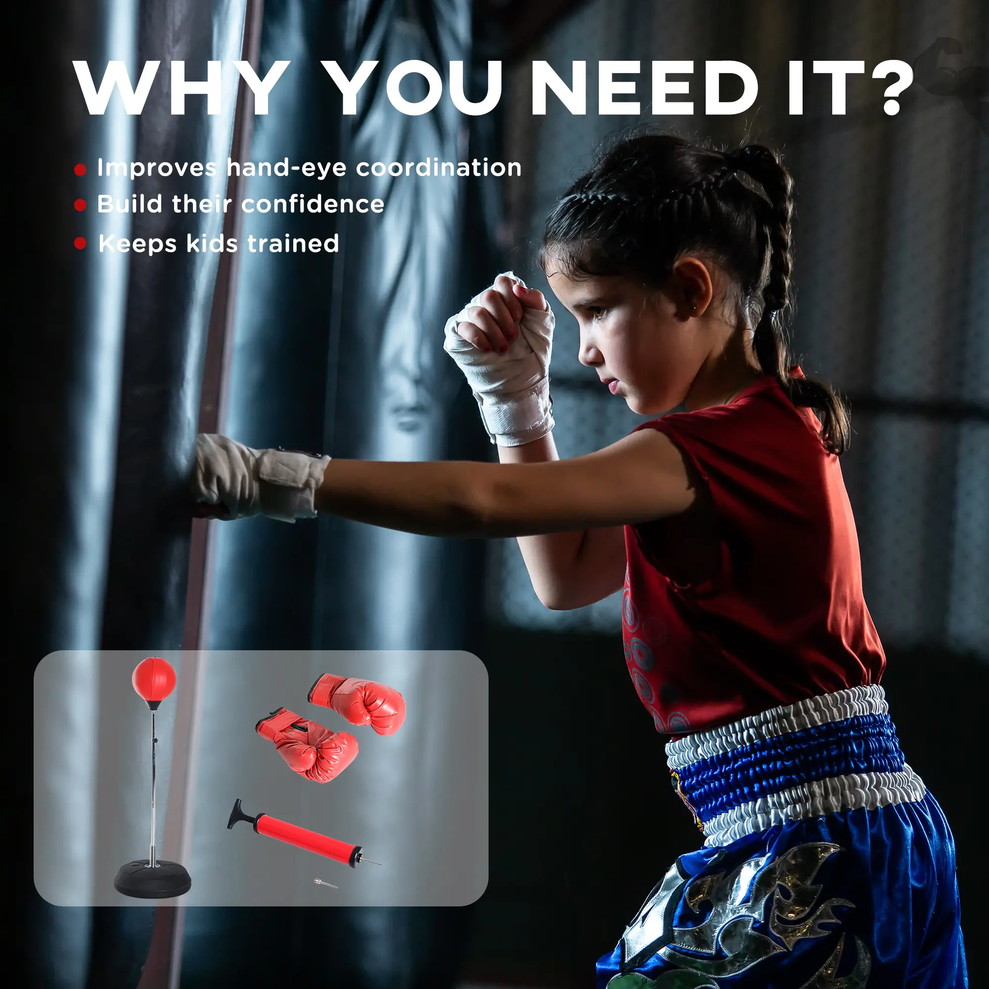 Boxing Bag With Stand, 49.6"-56.7" Adjustable Height, Fillable Base - Image 5