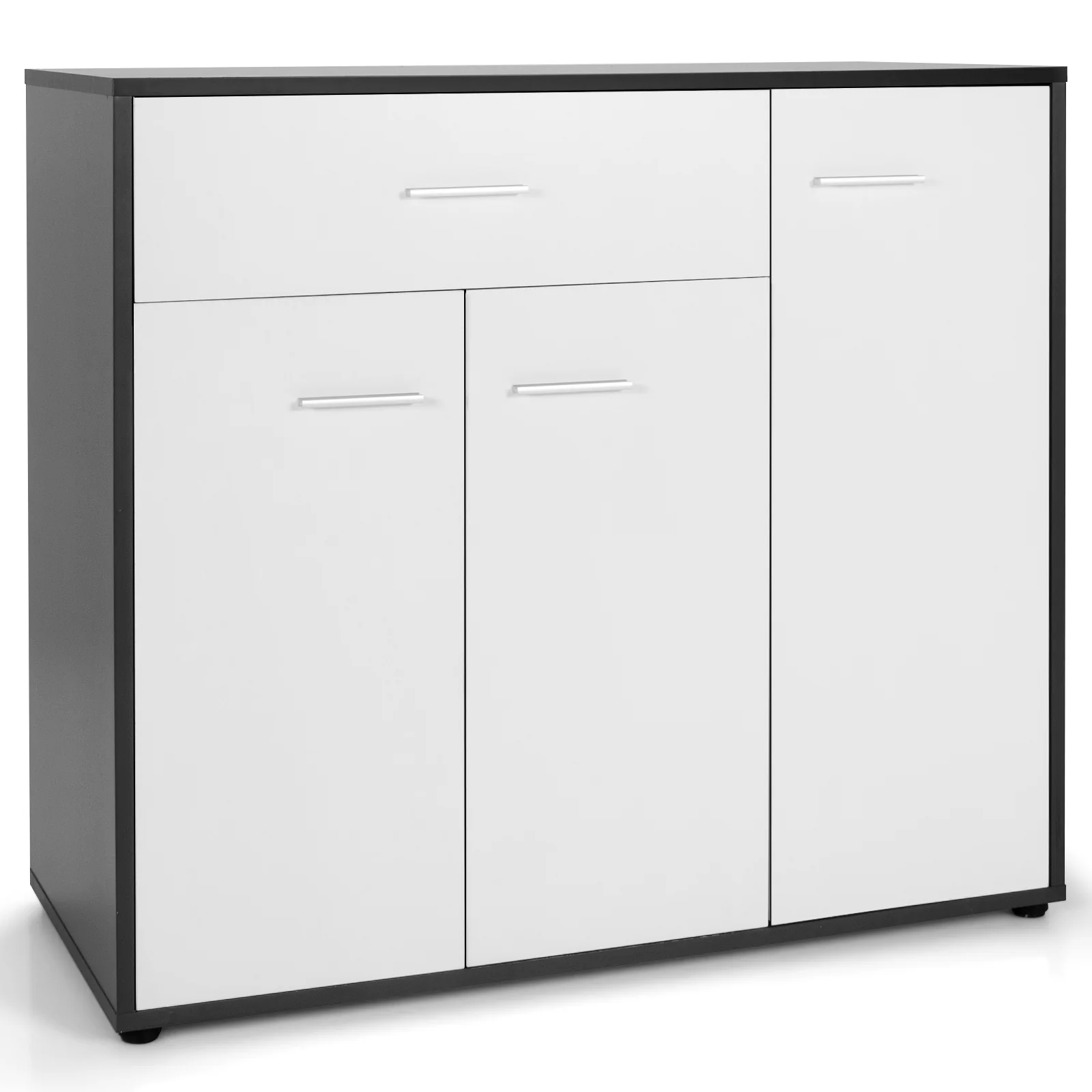 Buffet Sideboard Storage Cabinet, Spacious Table Top, White, Black