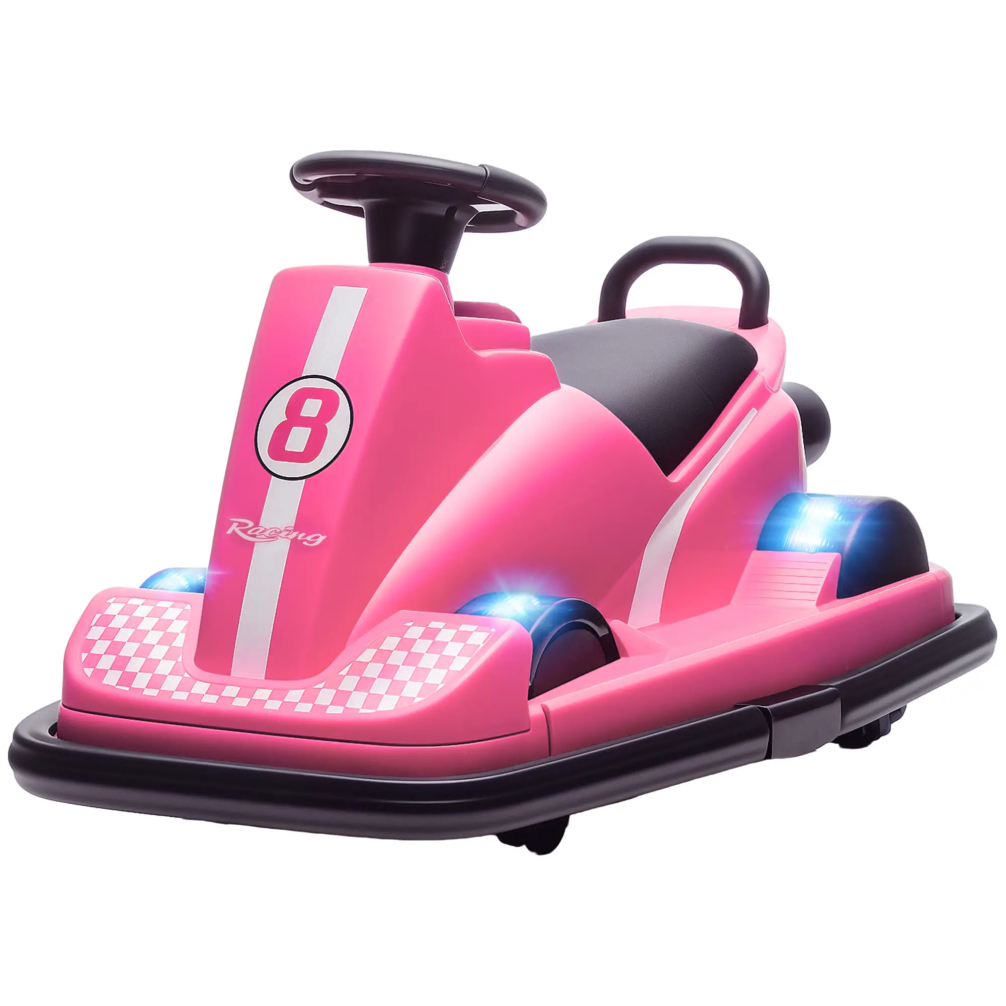 Bumper Car For Kids, 6V Battery Powered, 360 Degree Spin, Dual Motors, Pink