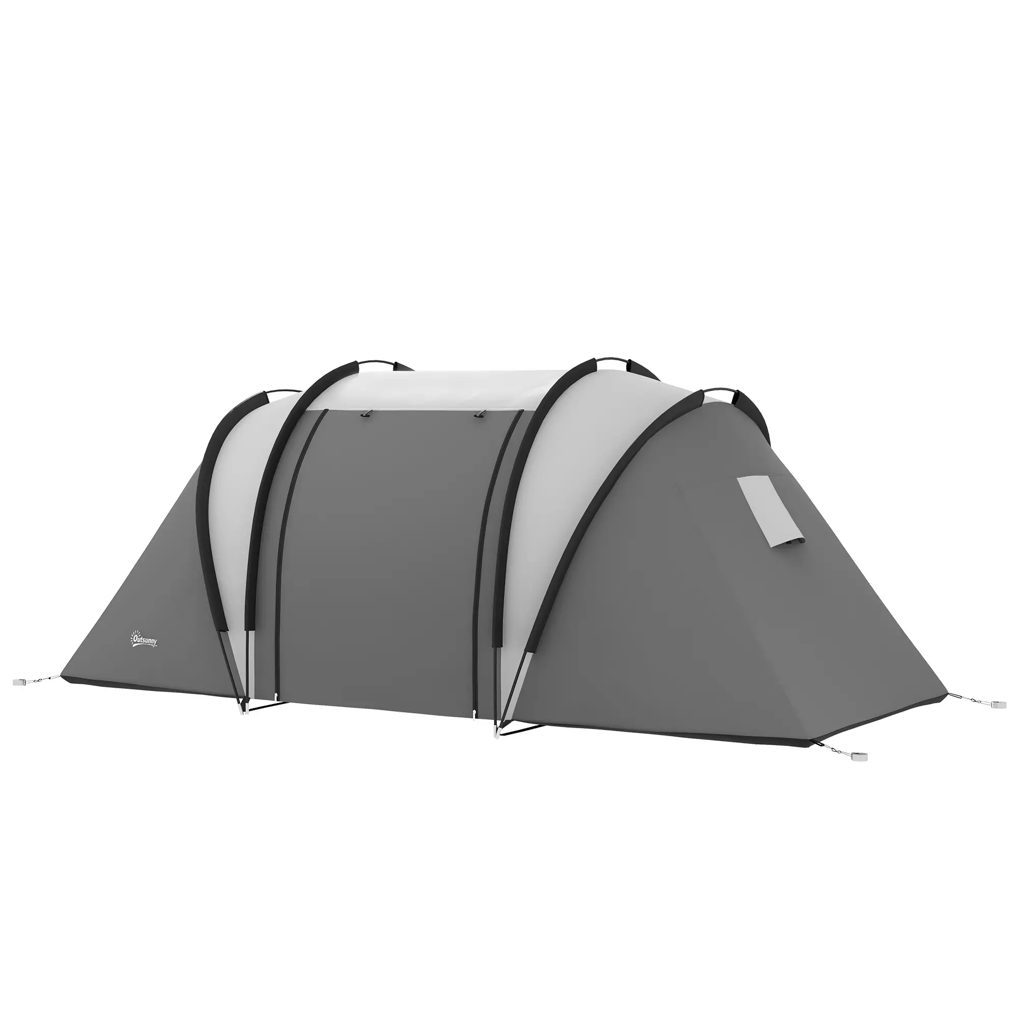 Camping Tent, 2 Bedrooms, Living Area, 3000mm Waterproof, Grey