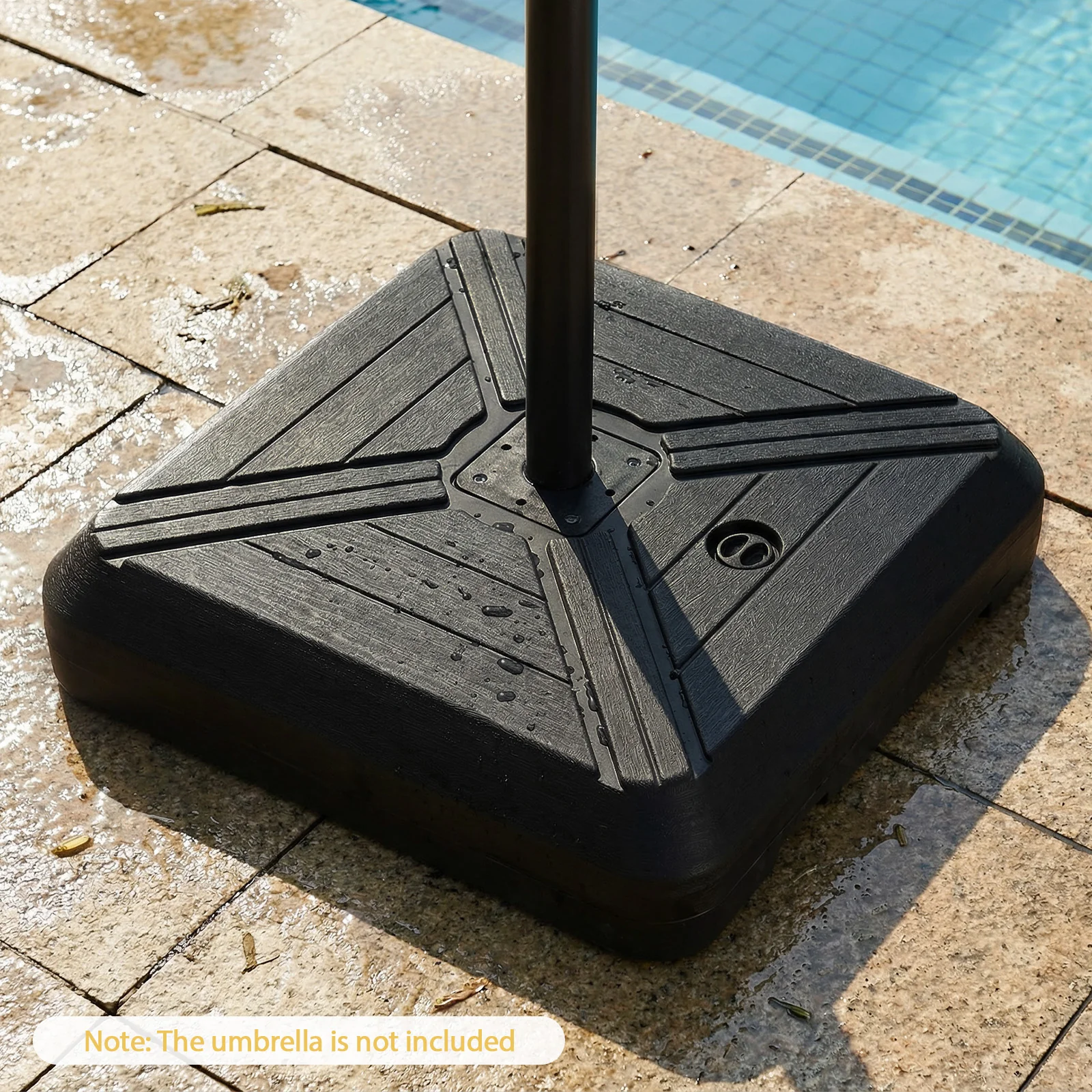 Cantilever Offset Umbrella Base with Wheels for Backyard Poolside - Image 2