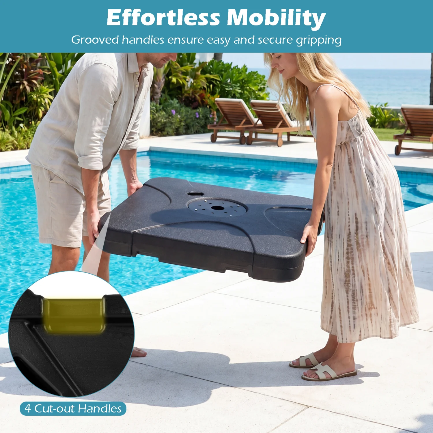 Umbrella Base, 242 Lbs, Water/Sand Fillable - Image 7