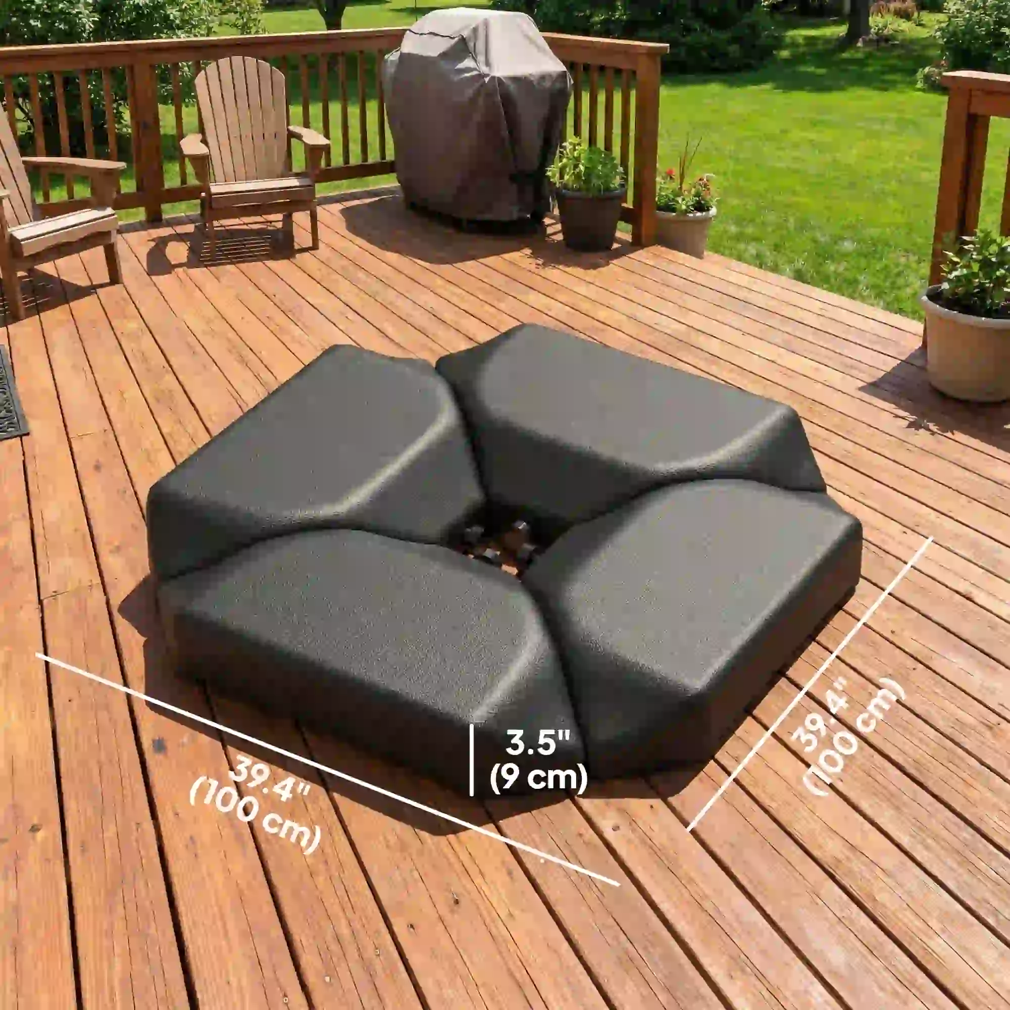 Cantilever Umbrella Base Weights, 4PCs, HDPE Water Or Sand Filled - Image 3