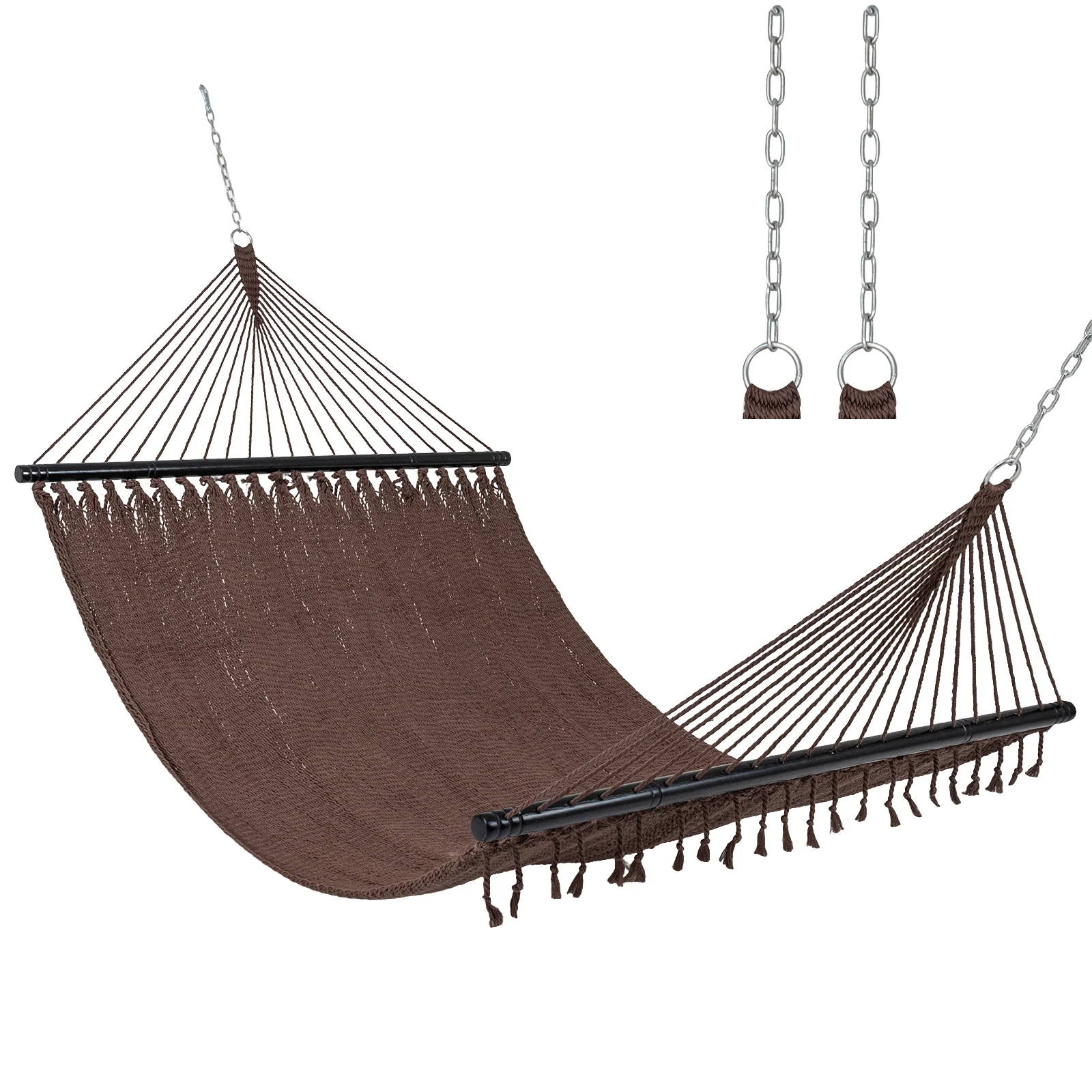 Caribbean Hammock With Spreader Bar, Brown