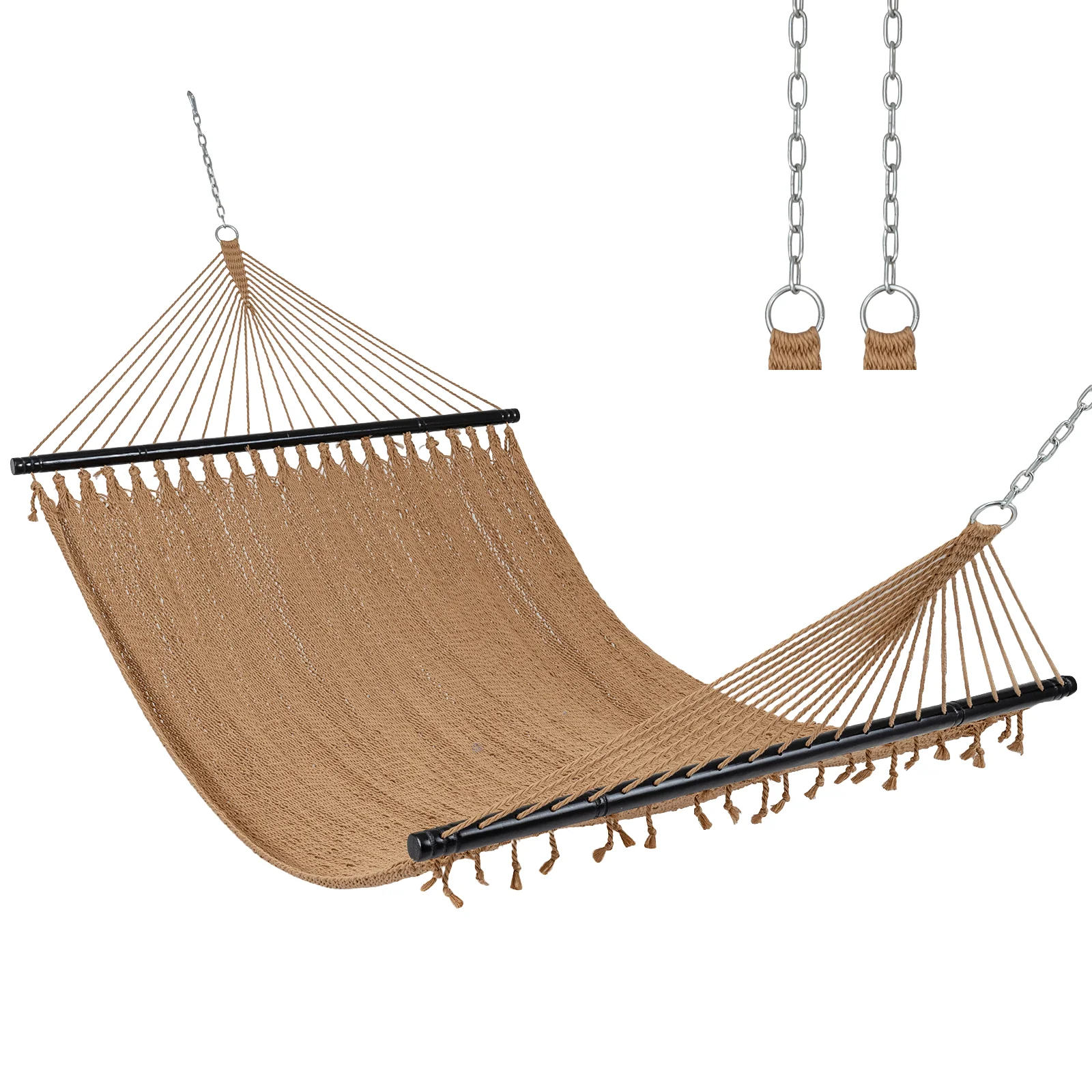 Caribbean Hammock With Spreader Bar, Khaki