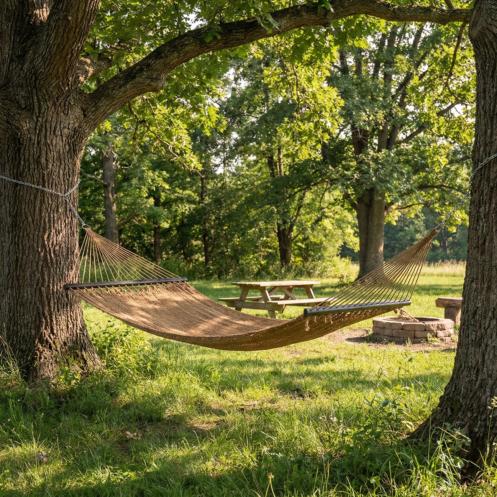 Caribbean Hammock With Spreader Bar, Khaki - Image 2