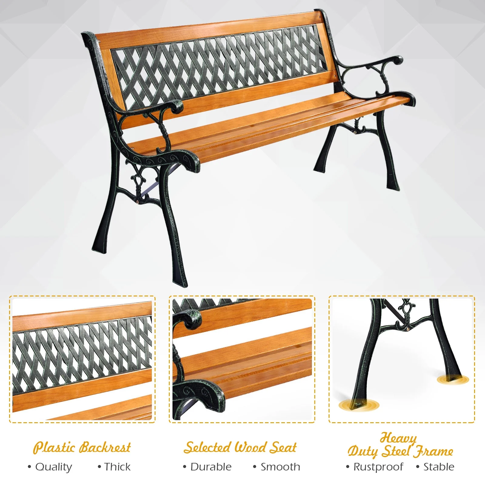 Cast Iron Patio Bench - Image 10