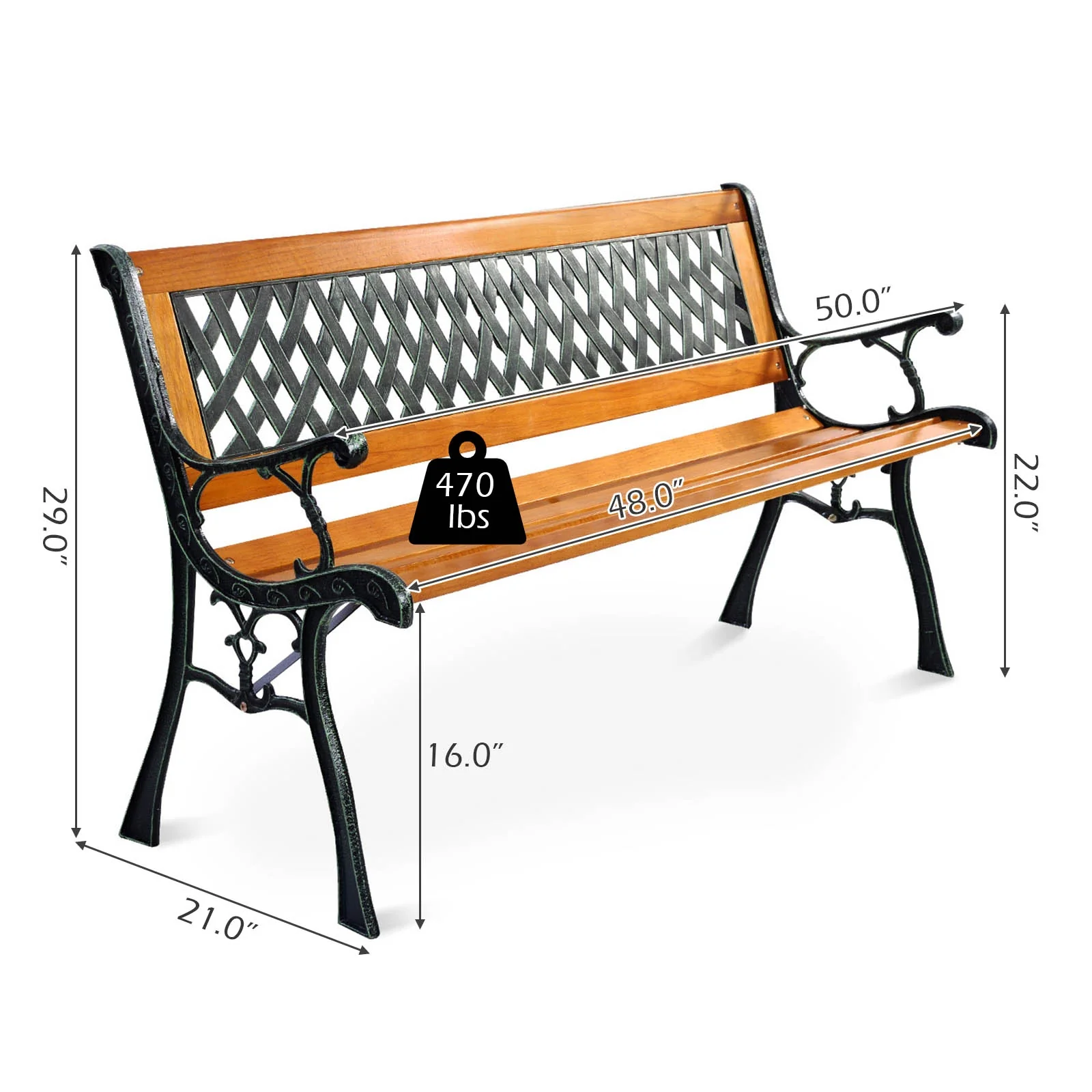 Cast Iron Patio Bench - Image 5
