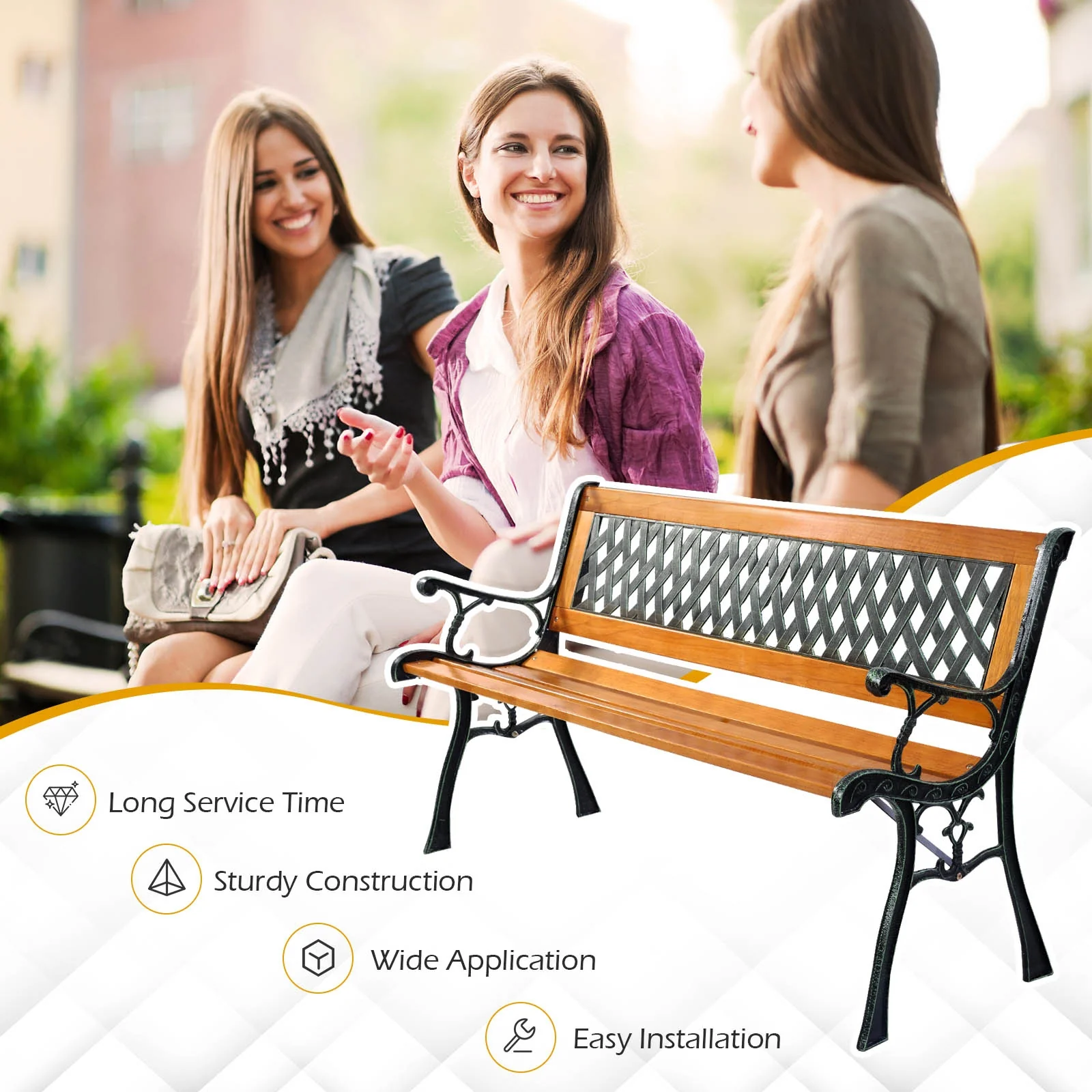 Cast Iron Patio Bench - Image 9