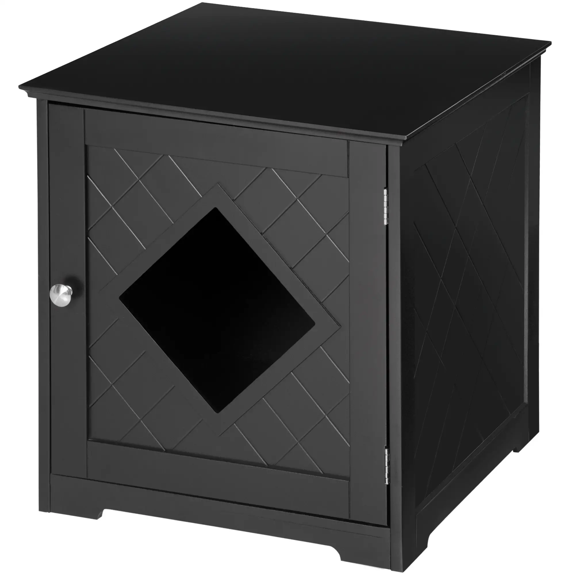 Cat Litter Box Enclosure End Table, Indoor with Magnetic Door, Black - Image 11