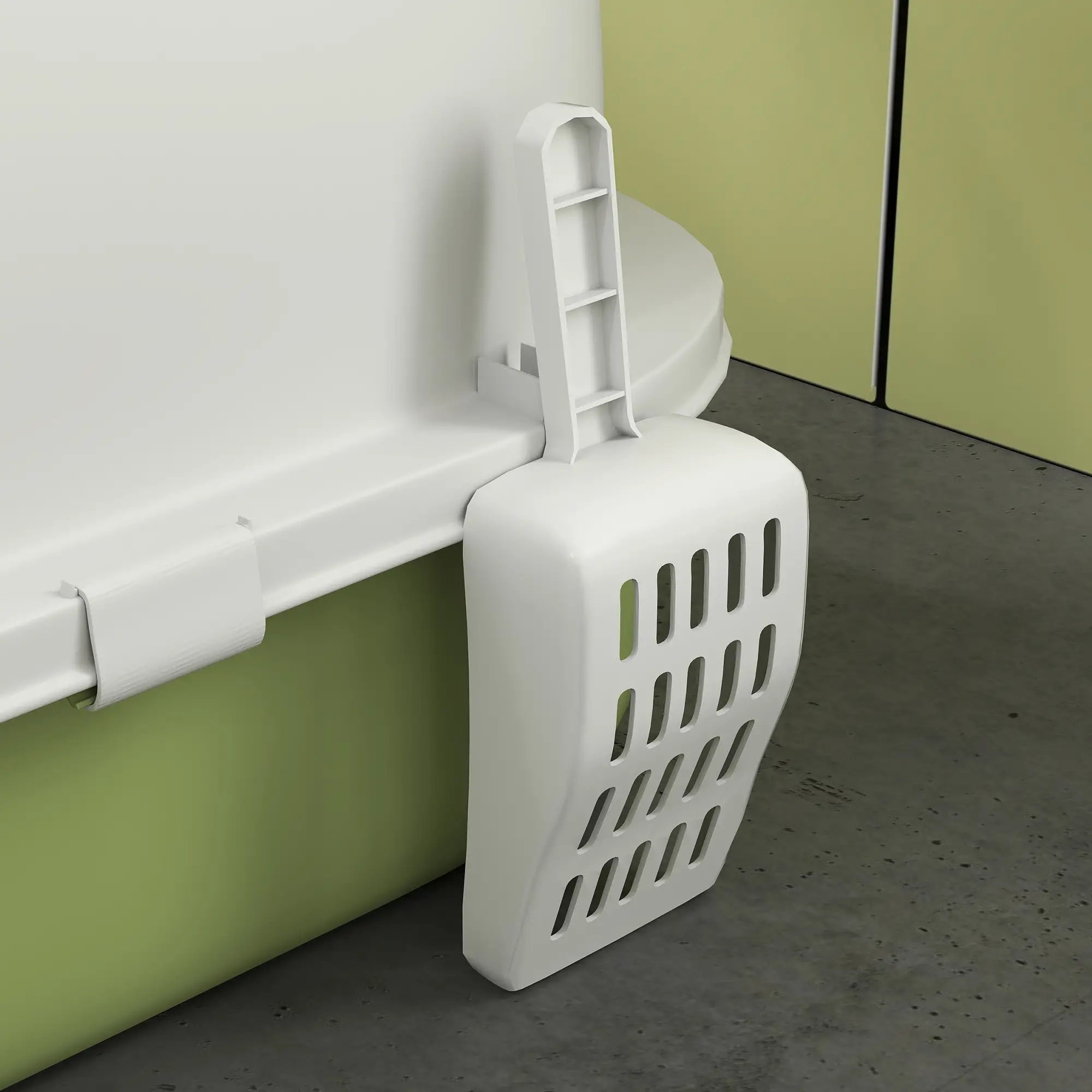 Cat Litter Box with Lid, Front Door Flap, Scoop, Handle, Easy Clean, Green - Image 10