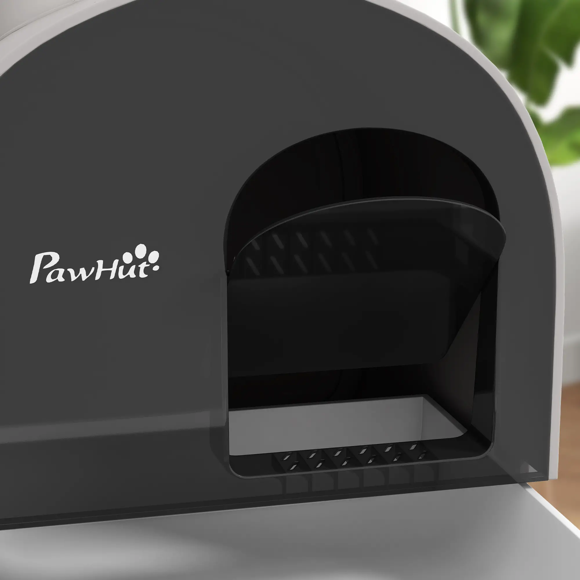 Cat Litter Box with Lid, Removable Tray, Scoop, Filter, Light Grey - Image 7