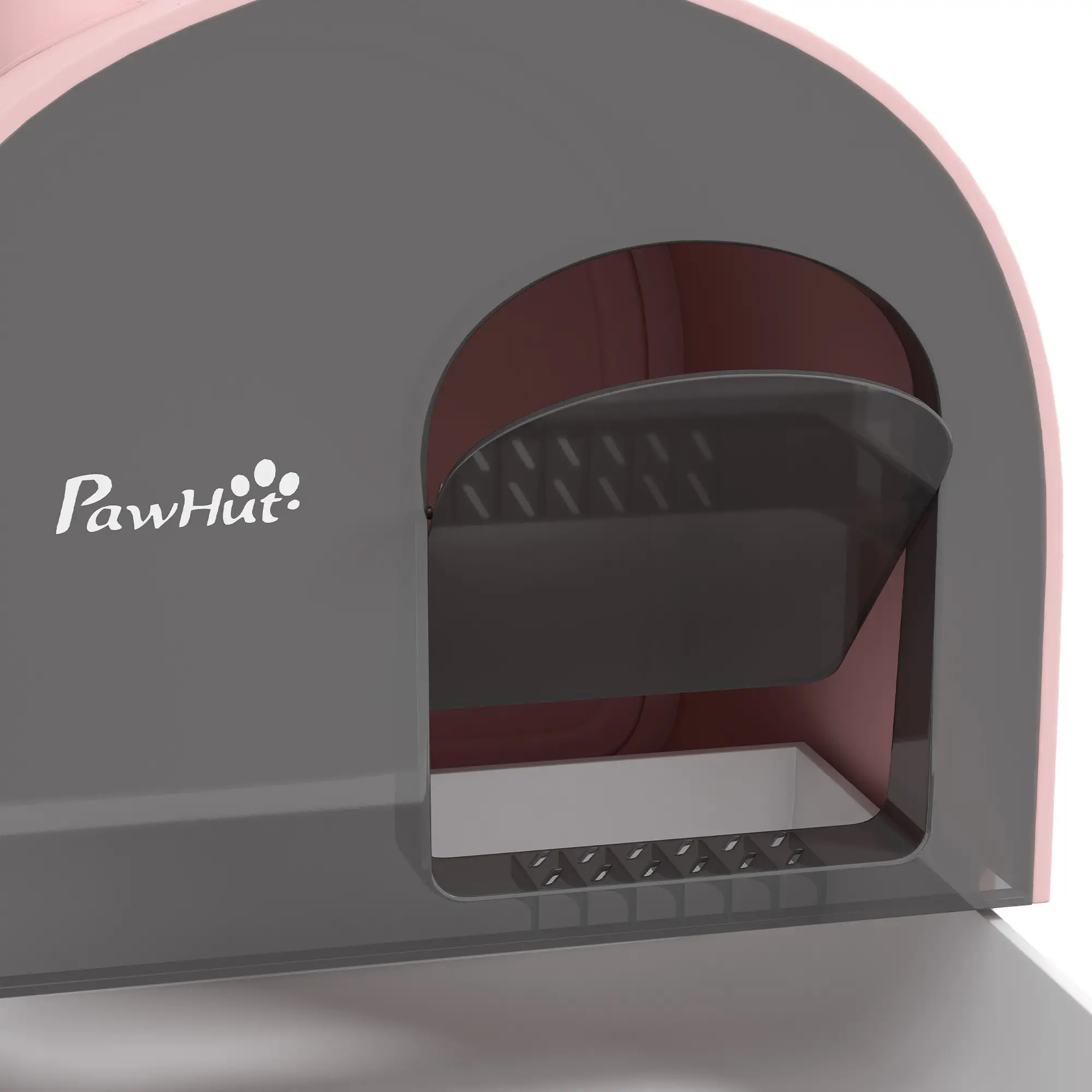 Cat Litter Box with Lid, Removable Tray, Scoop, Filter, Pink - Image 7