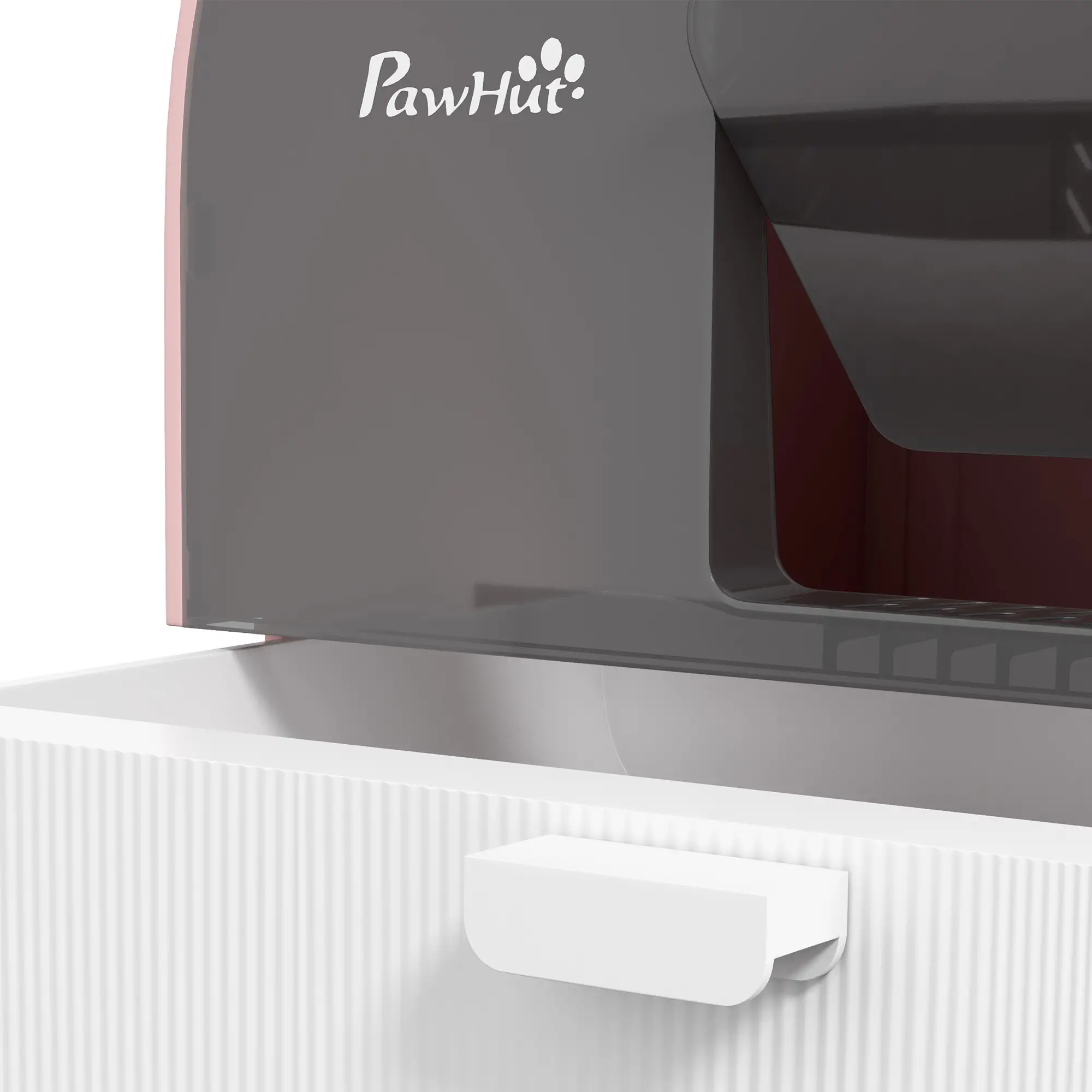 Cat Litter Box with Lid, Removable Tray, Scoop, Filter, Pink - Image 9