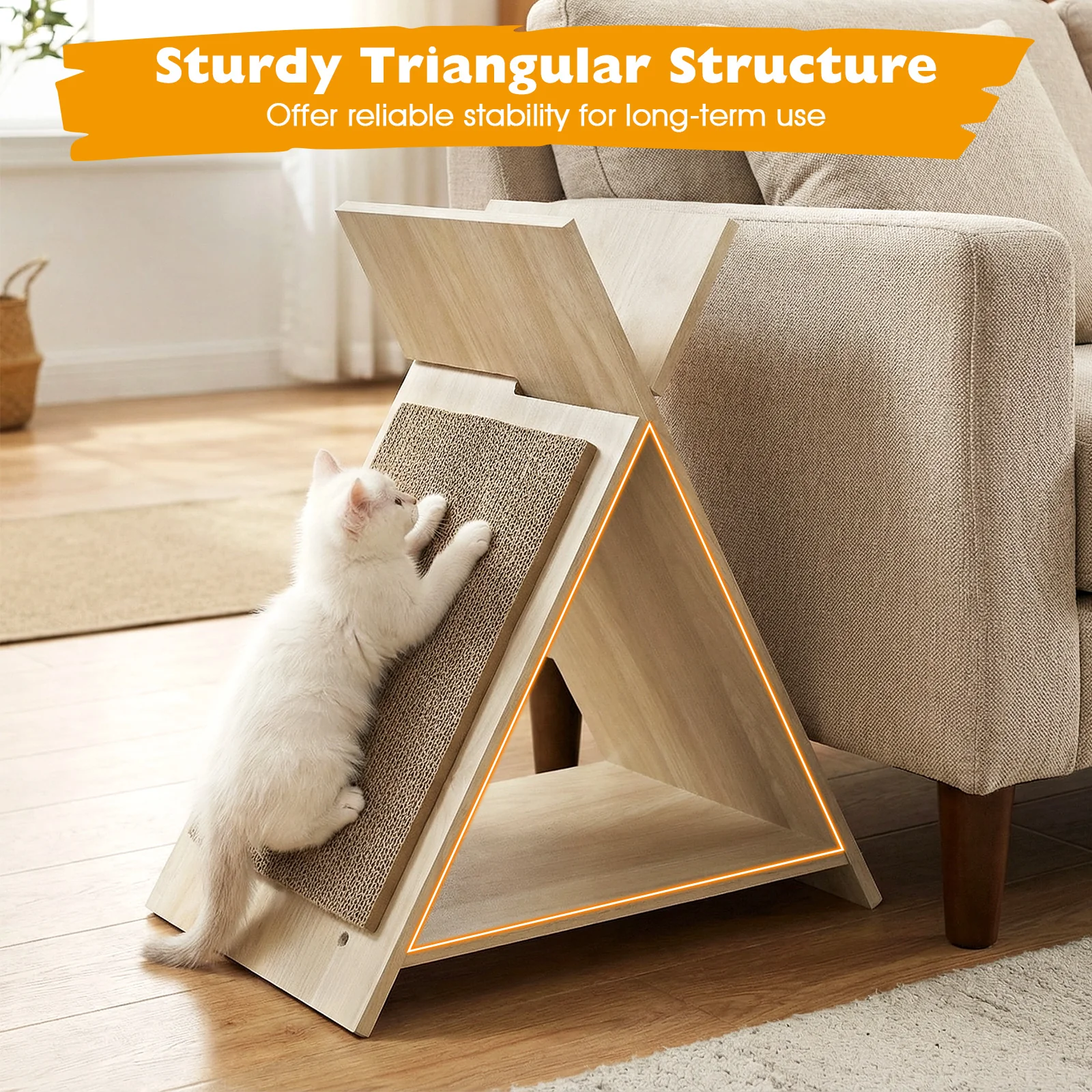 Cat Scratcher for Claw Sharpening and Furniture Protection-NA, Natural - Image 10