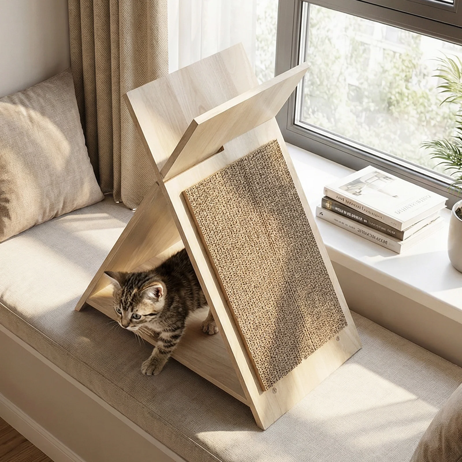 Cat Scratcher for Claw Sharpening and Furniture Protection-NA, Natural - Image 3