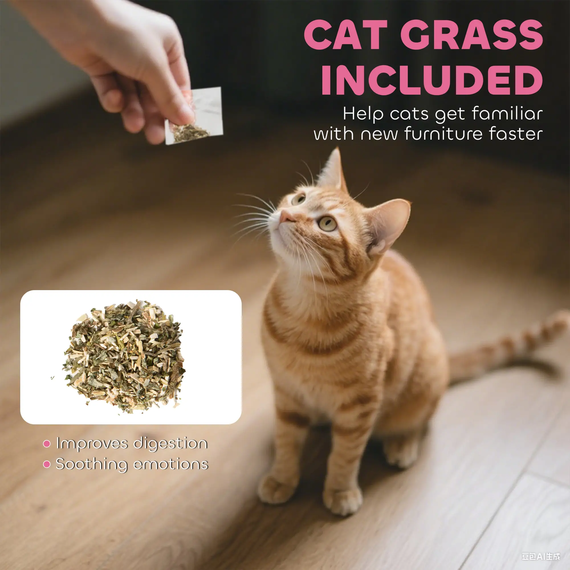 Cat Scratcher House, 2-in-1 Cardboard Scratching Pad with Door, Pink - Image 6