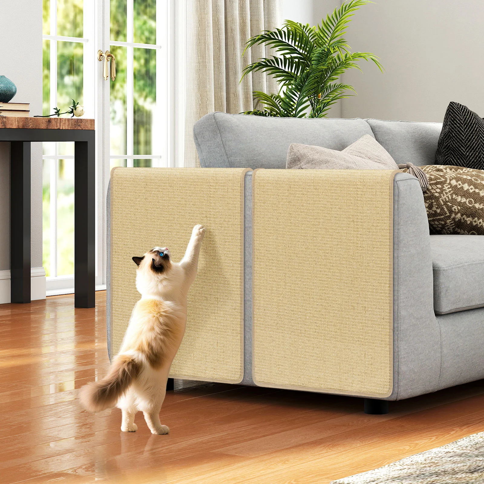 Cat Scratcher Mat Set, 4 Pieces, 32 x 20 Inch, Natural - Image 2