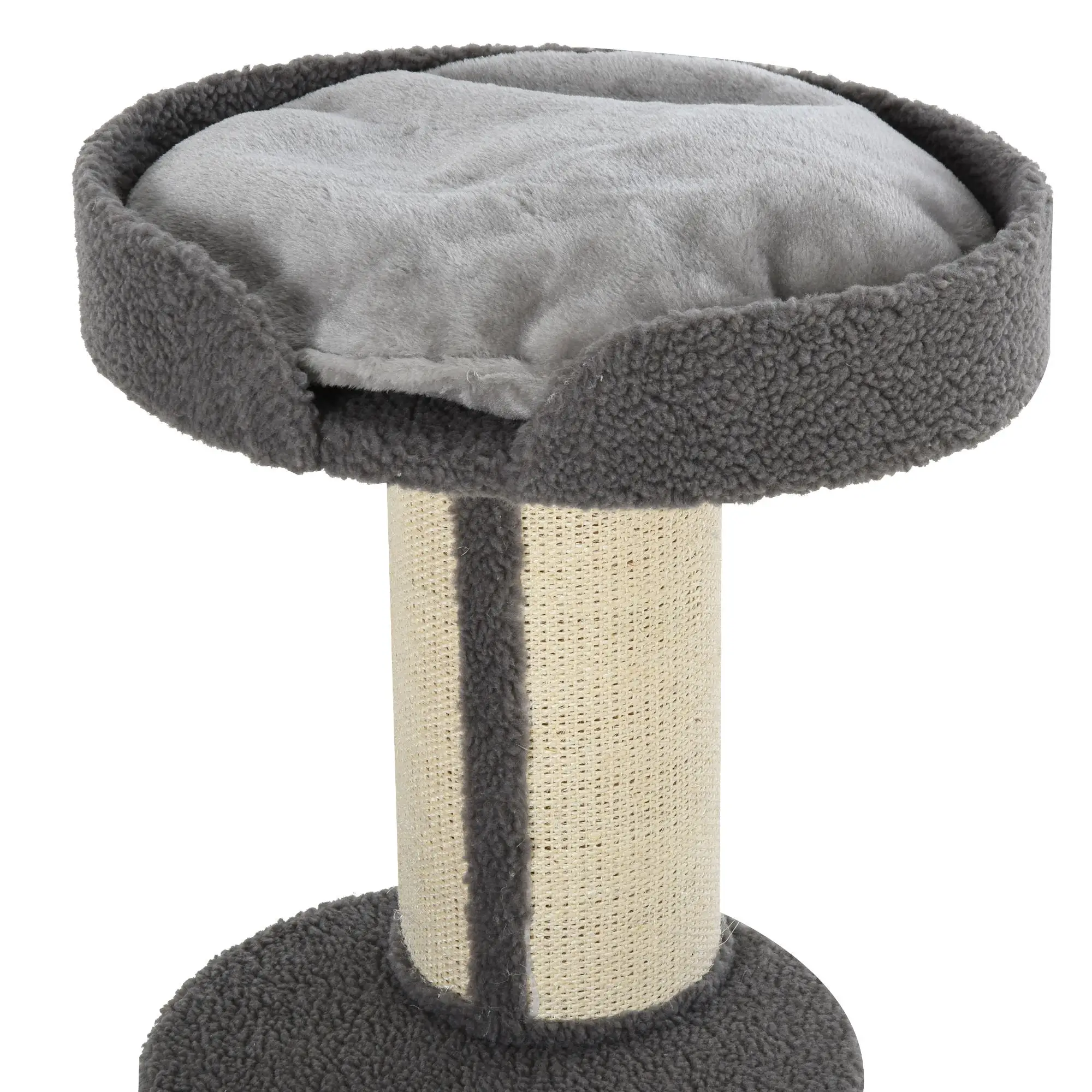 Cat Tree with Scratching Post, Bed, Cushion, Perch, 18" x 18" x 36", Grey - Image 9