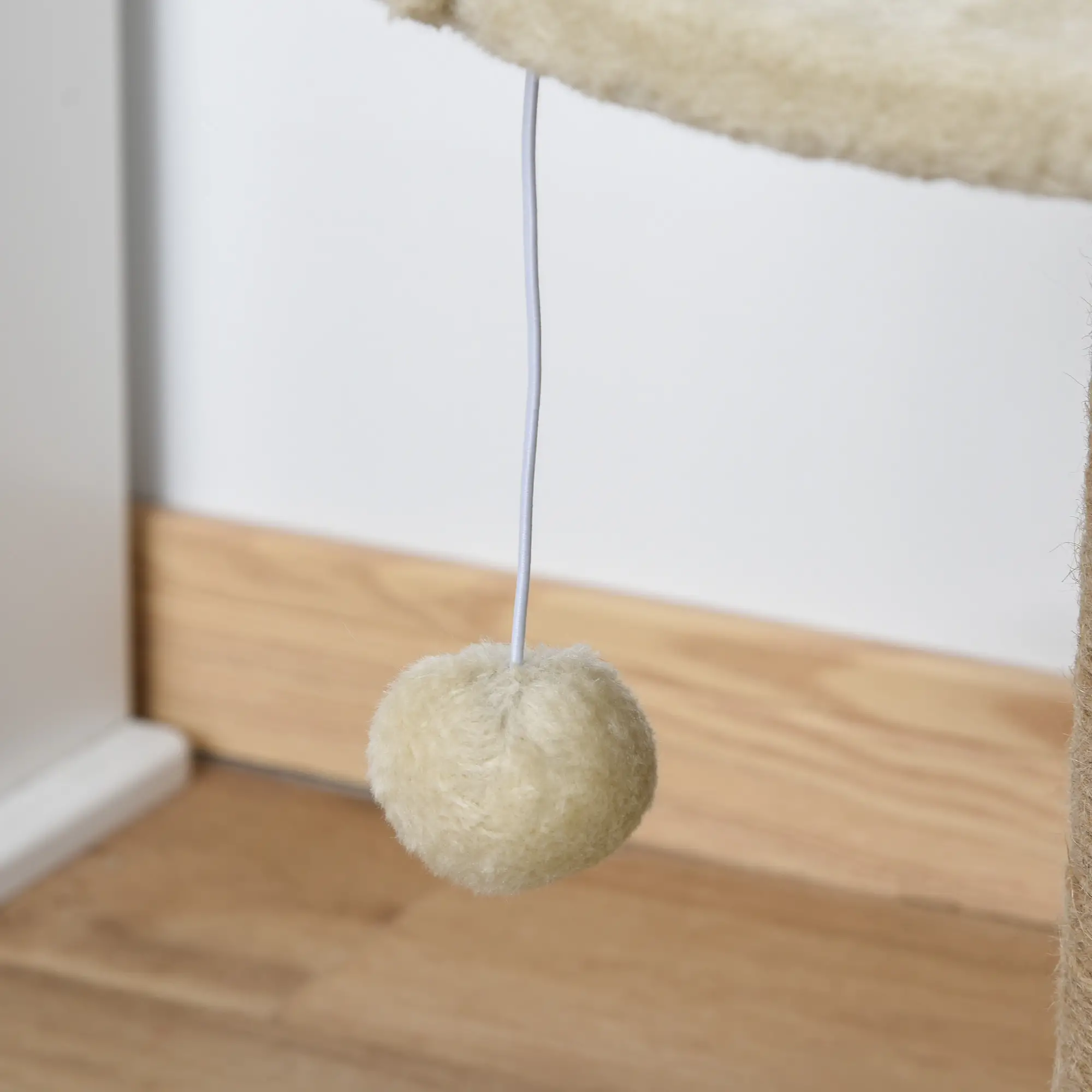 Cat Tree with Scratching Post, Toy Ball, Perch, 16" x 16" x 19", Beige - Image 11