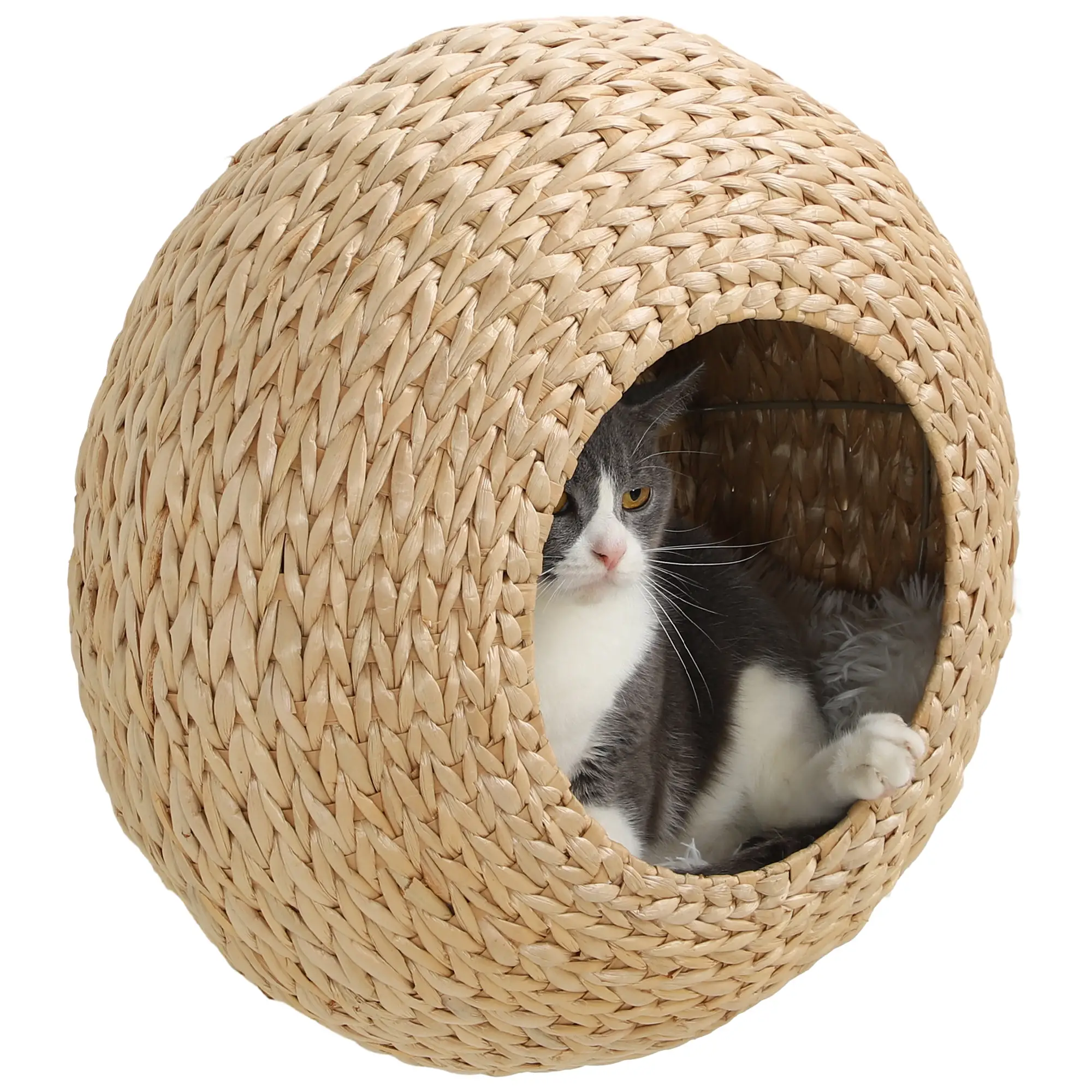 Cat Wall Shelf with Washable Cushion, Wall Mounted Cat Condo, Beige - Image 11