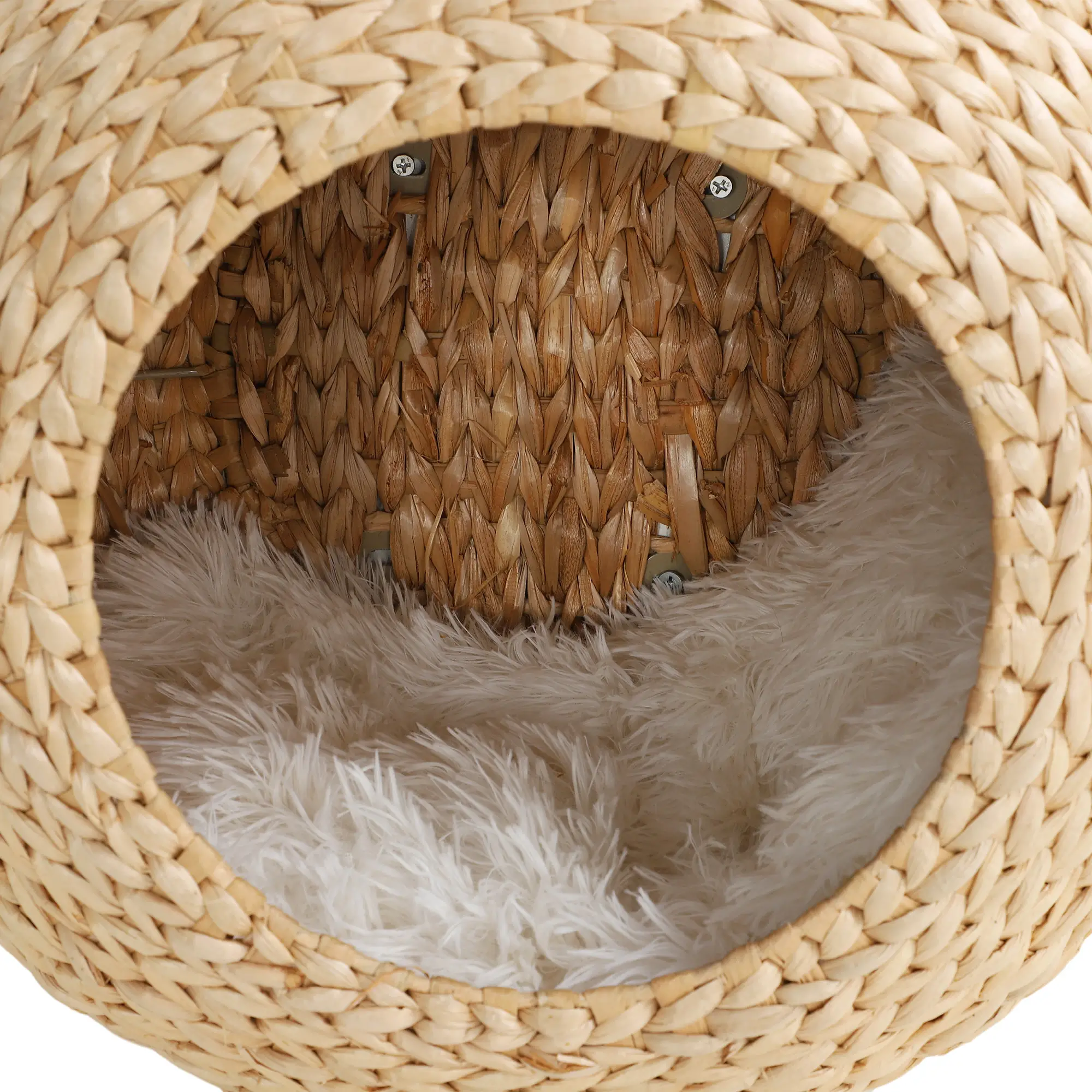 Cat Wall Shelf with Washable Cushion, Wall Mounted Cat Condo, Beige - Image 9
