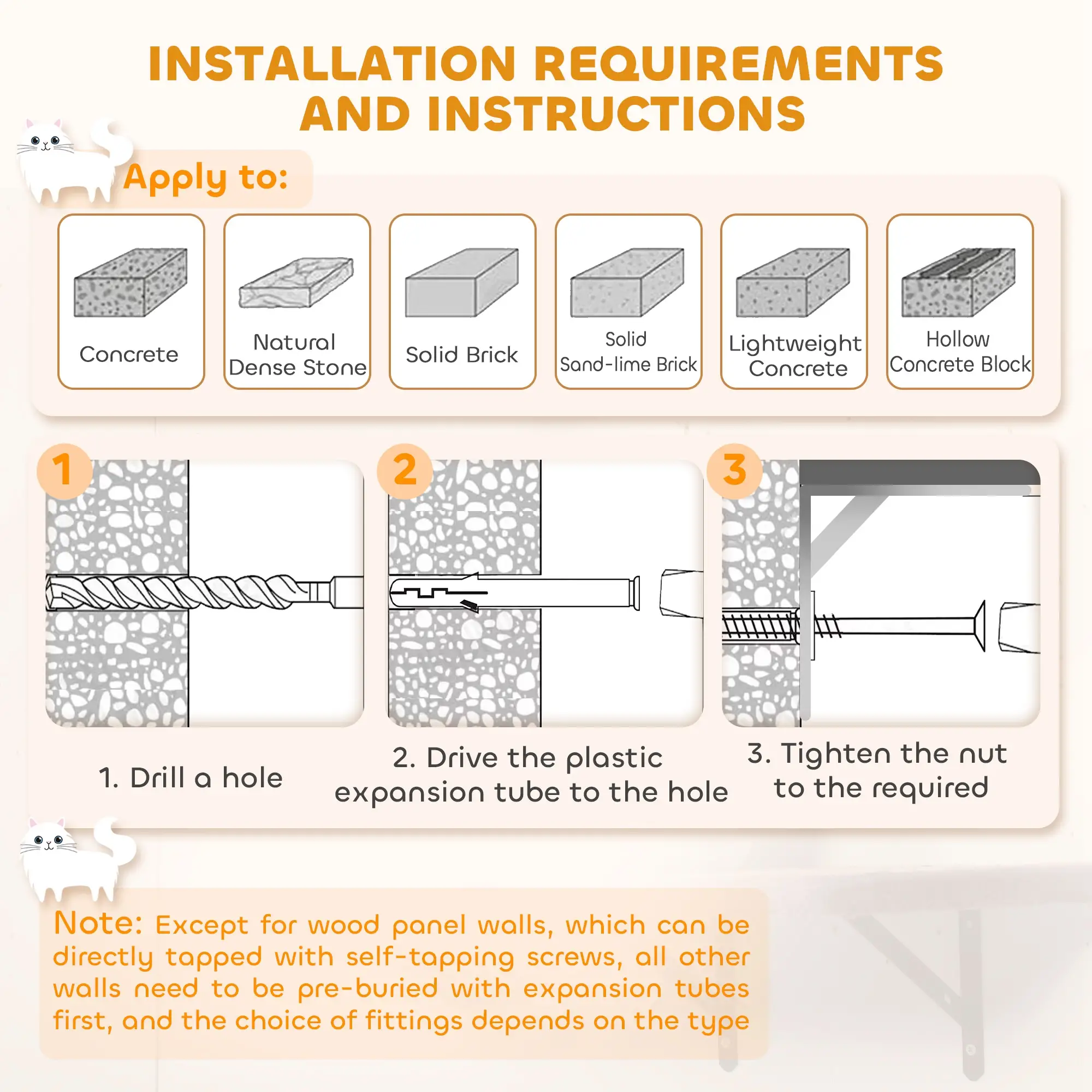 Cat Wall Shelves, 4 Pcs Set with Scratching Posts, Condo, Hammock, Perchs, Light Grey - Image 7