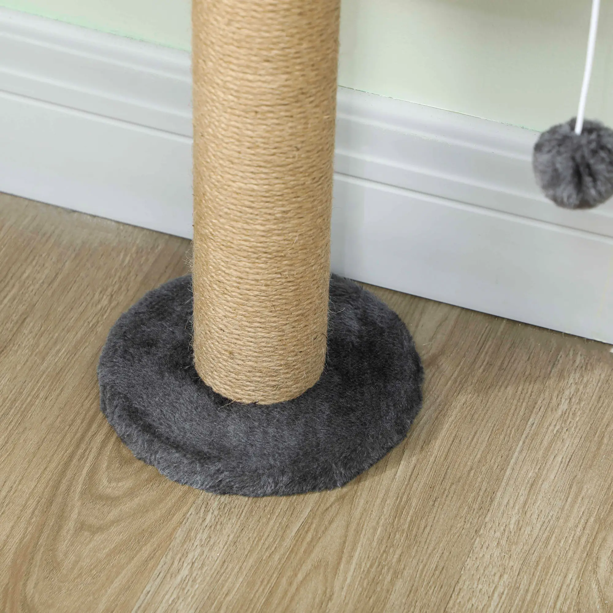 Cat Wall Shelves, 4 Platforms, Jute Scratching Post, Dark Grey - Image 10