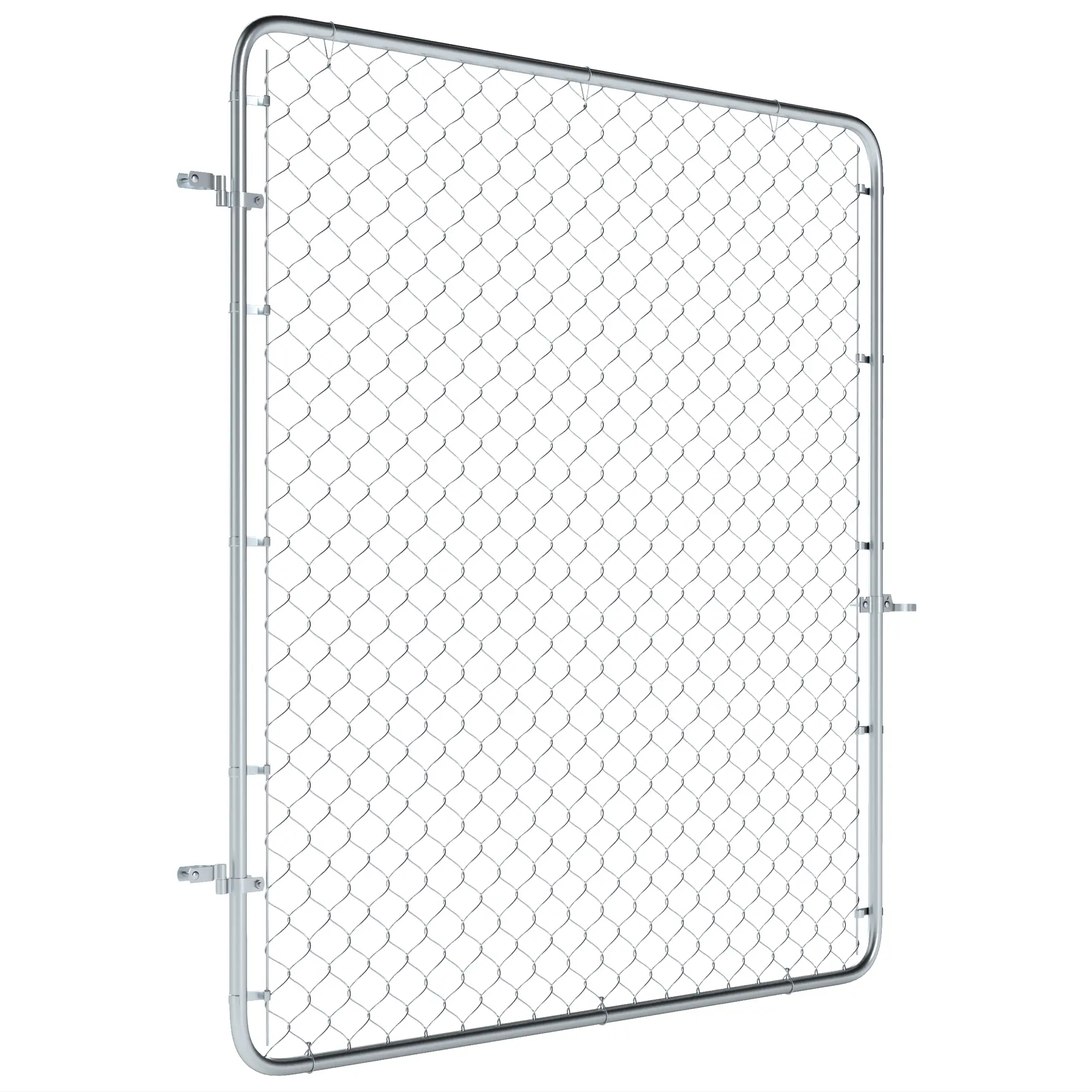 Chain Link Fence Gate, Galvanized Steel Garden Door, 70.9 x 70.9 in., Silver