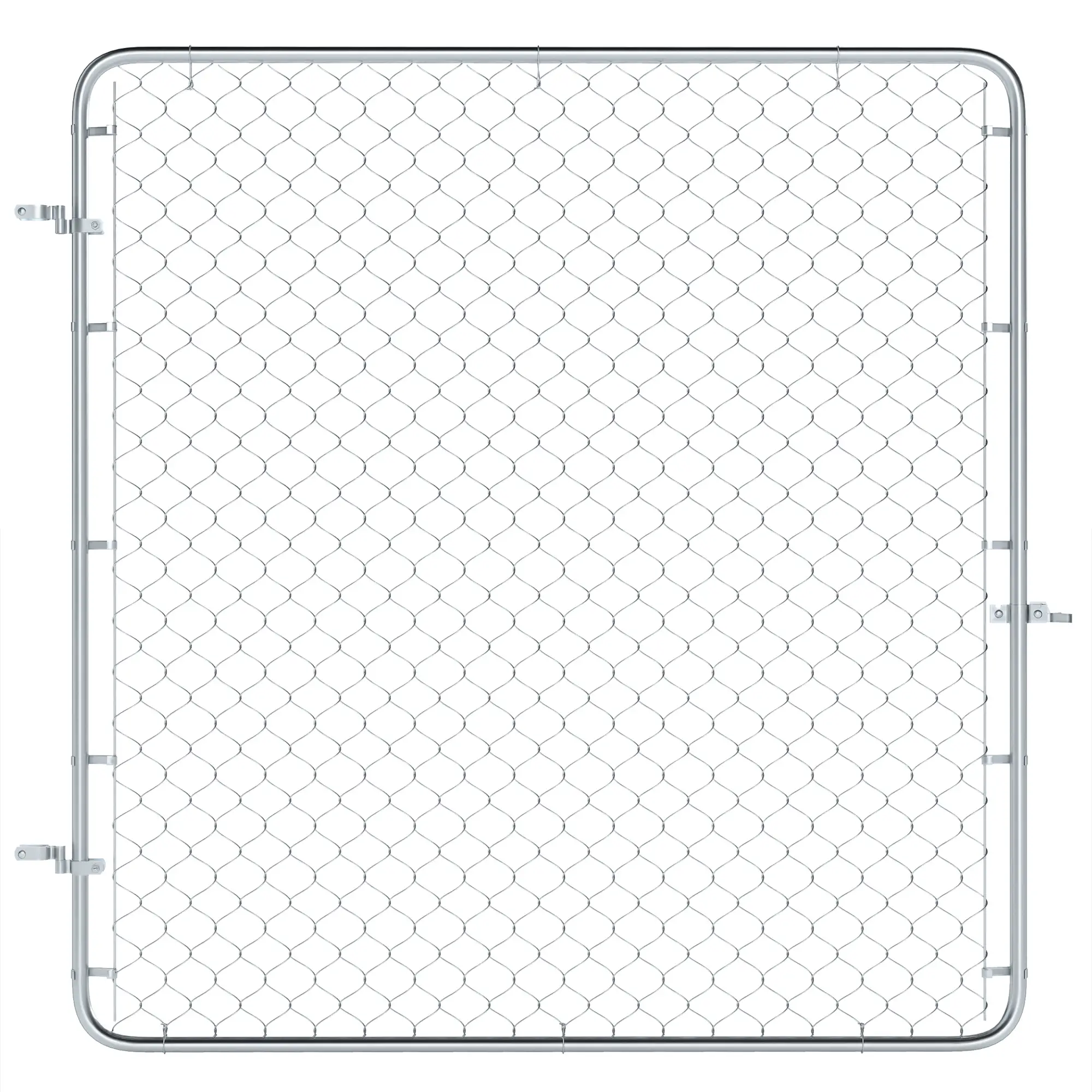 Chain Link Fence Gate, Galvanized Steel Garden Door, 70.9 x 70.9 in., Silver - Image 11