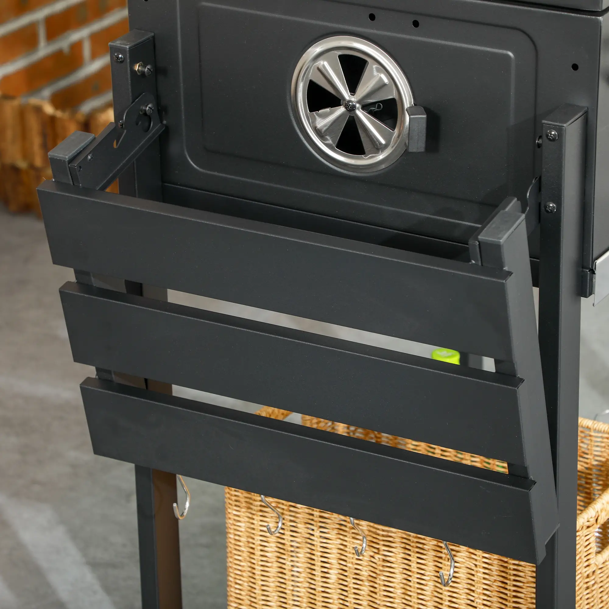 Charcoal BBQ Grill Smoker With Adjustable Pan, Galvanised Steel Shell - Image 10
