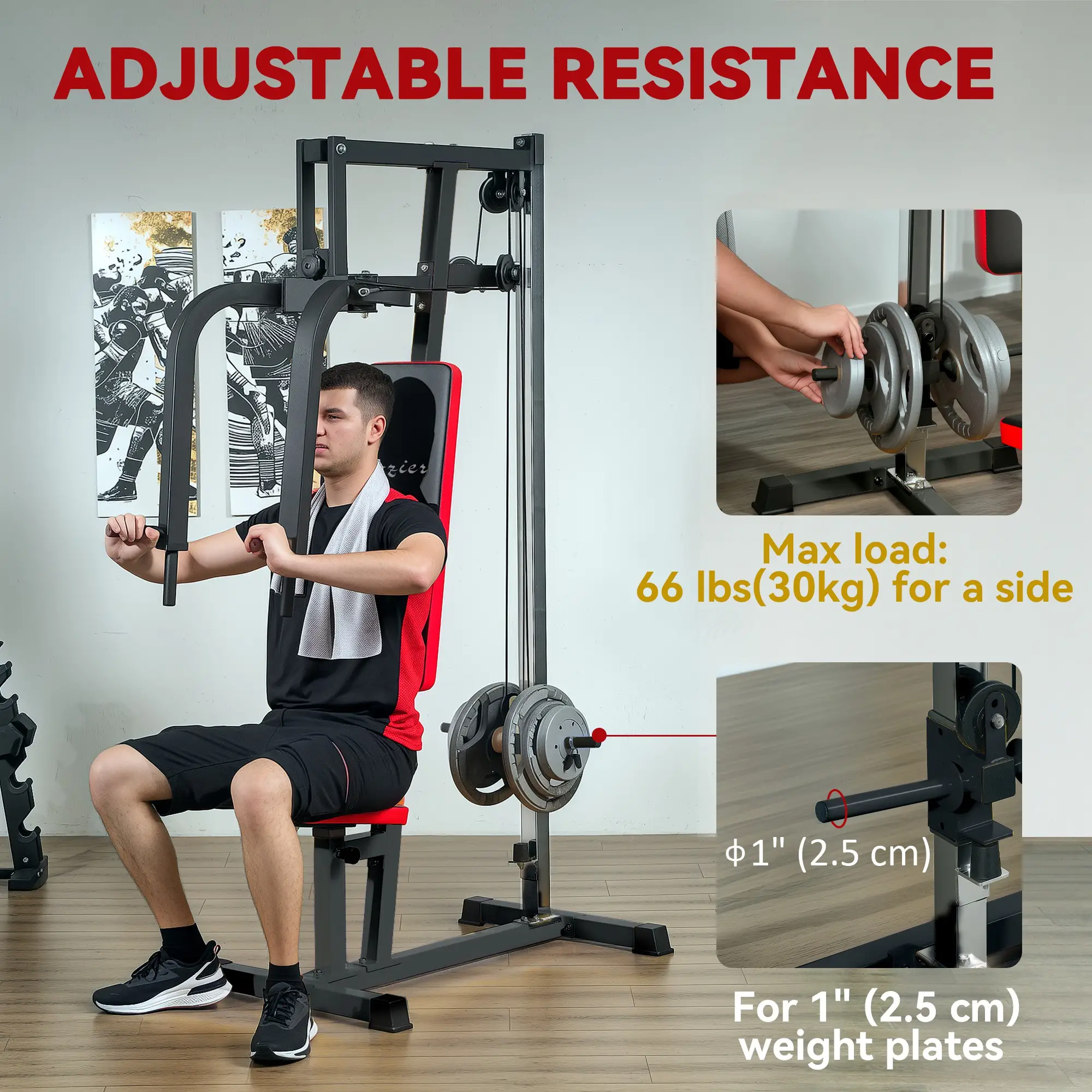 Chest Fly and Press Machine, Back, Pectoral, Shoulder Training, Black - Image 6