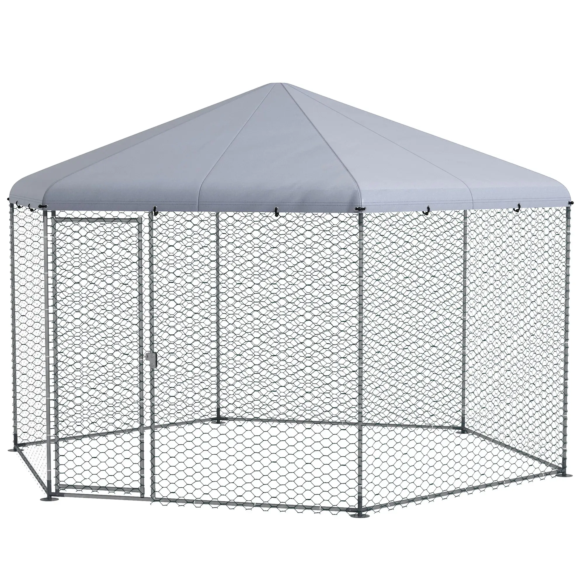 Chicken Coop with Cover, Run for 10-15 Chickens, 13.1' x 11.4'