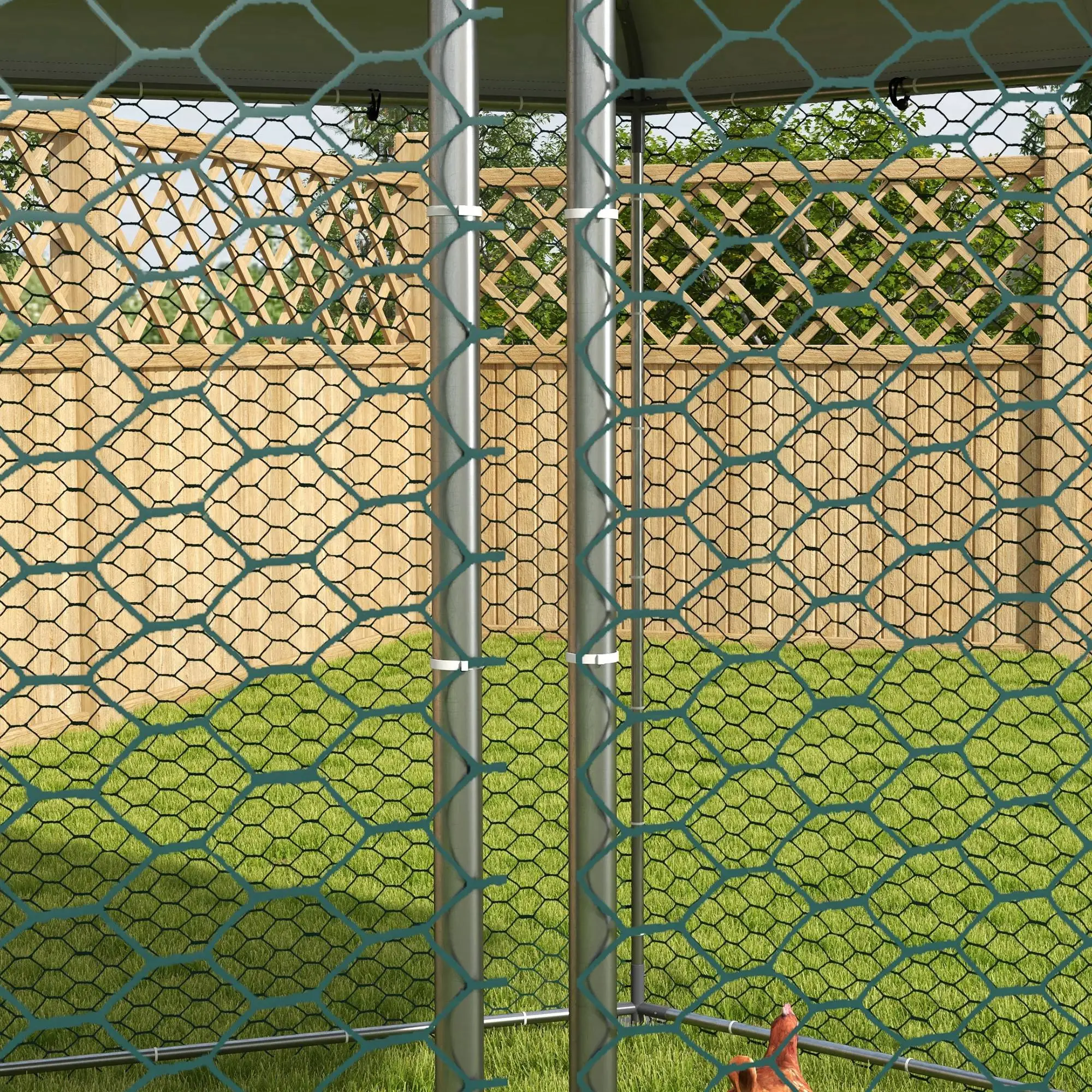 Chicken Coop with Cover, Run for 10-15 Chickens, 13.1' x 11.4' - Image 10