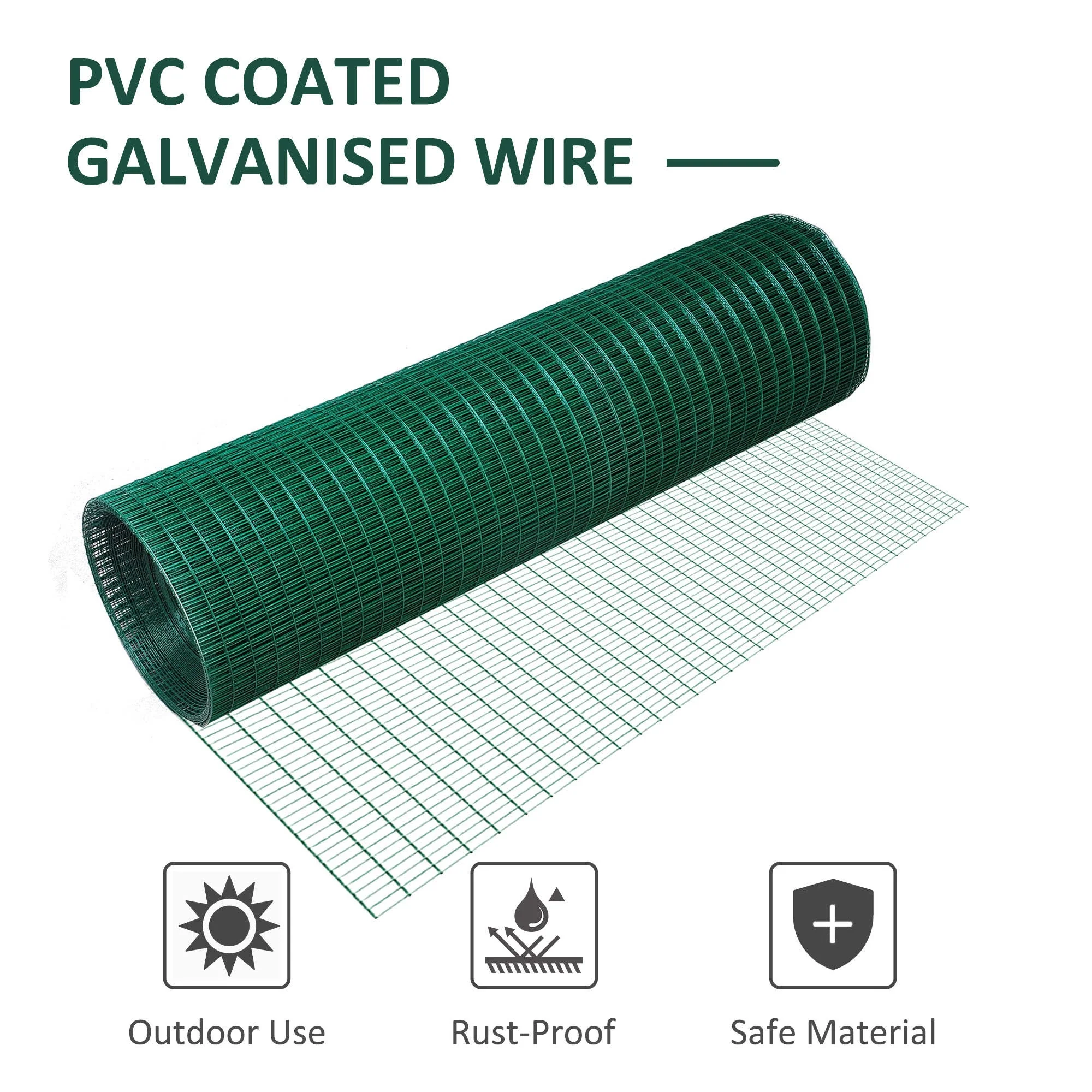 Chicken Wire Fencing 98' x 3', 1" x 0.5", Garden Poultry, Rabbit Cage, Dark Green - Image 7