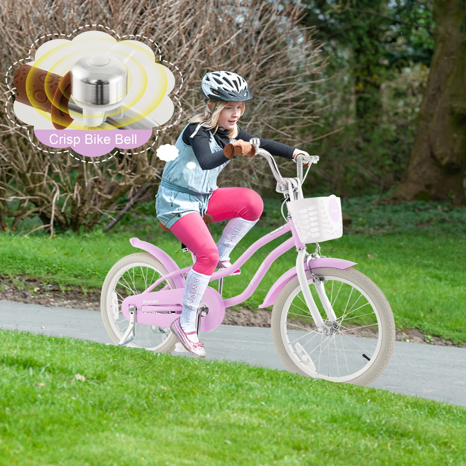 Children Bicycle With Front Handbrake, Rear Coaster Brake, Purple - Image 3