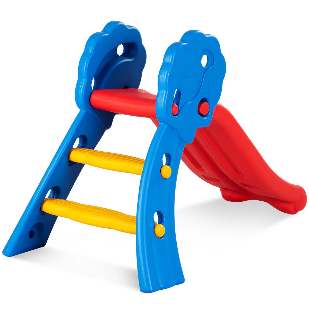 Children Folding Slide, Indoor Outdoor, Red - Image 5