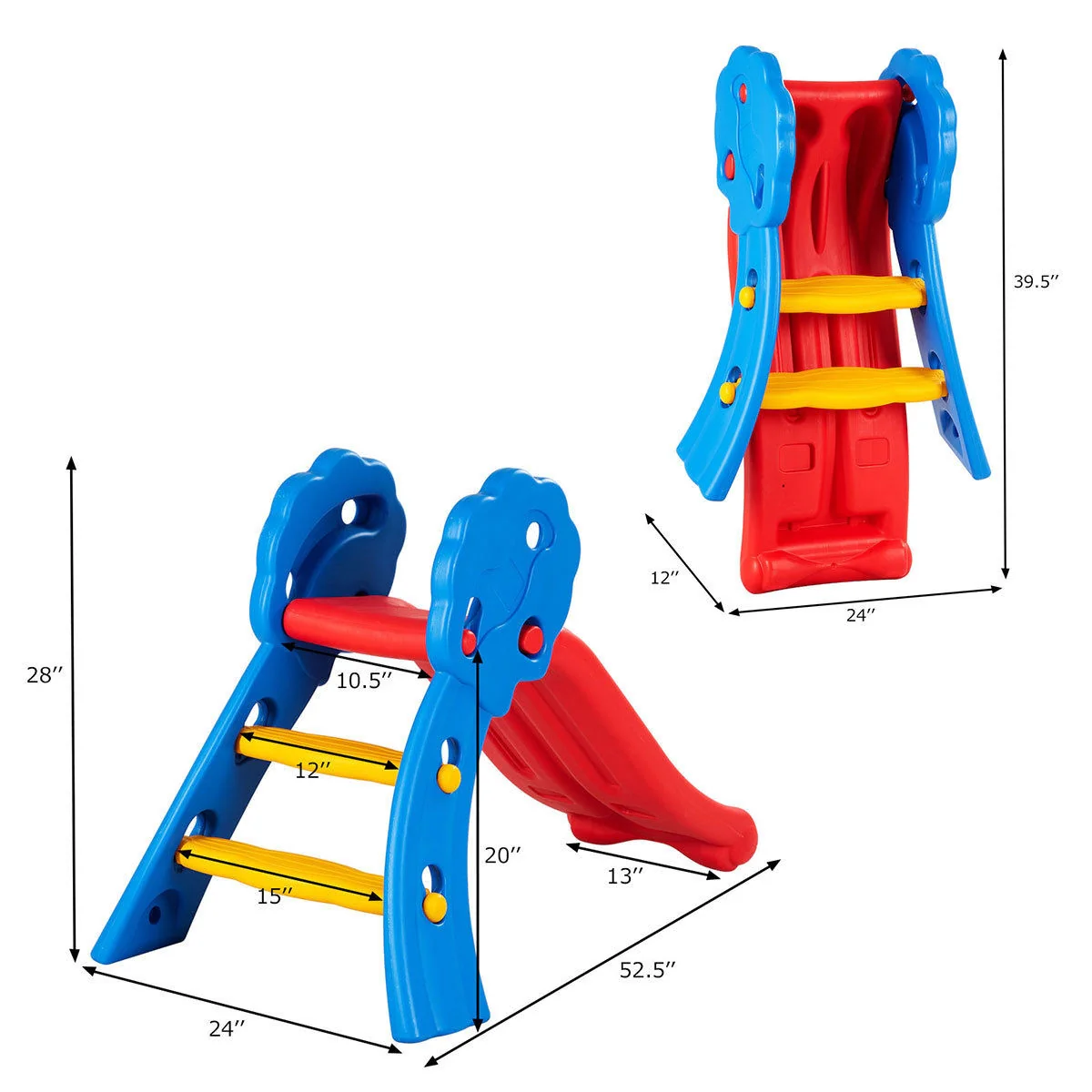 Children Folding Slide, Indoor Outdoor, Red - Image 6