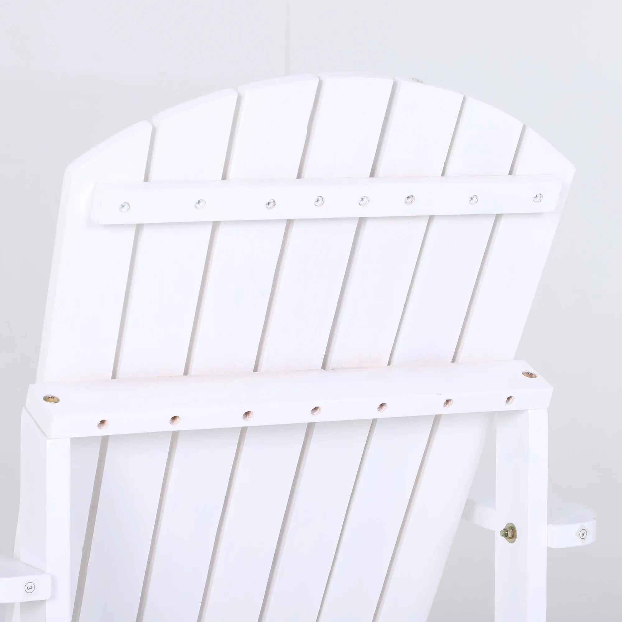 Classic Adirondack Chair, Garden Deck Chair with Cup Holder, White - Image 11