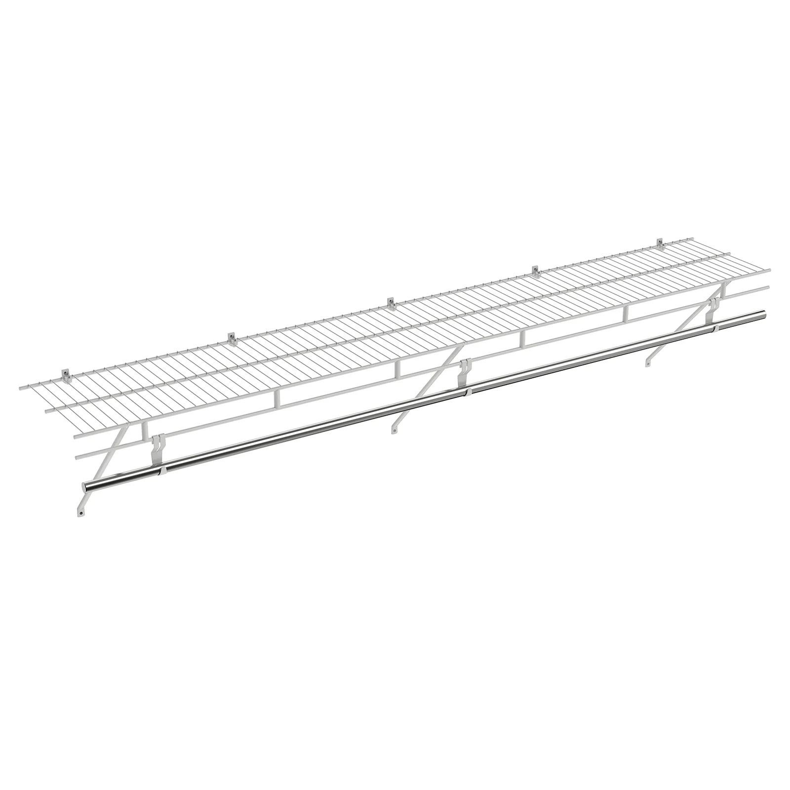 Closet Shelves Wall Mounted with Hanging Rod for Laundry Room - Image 5