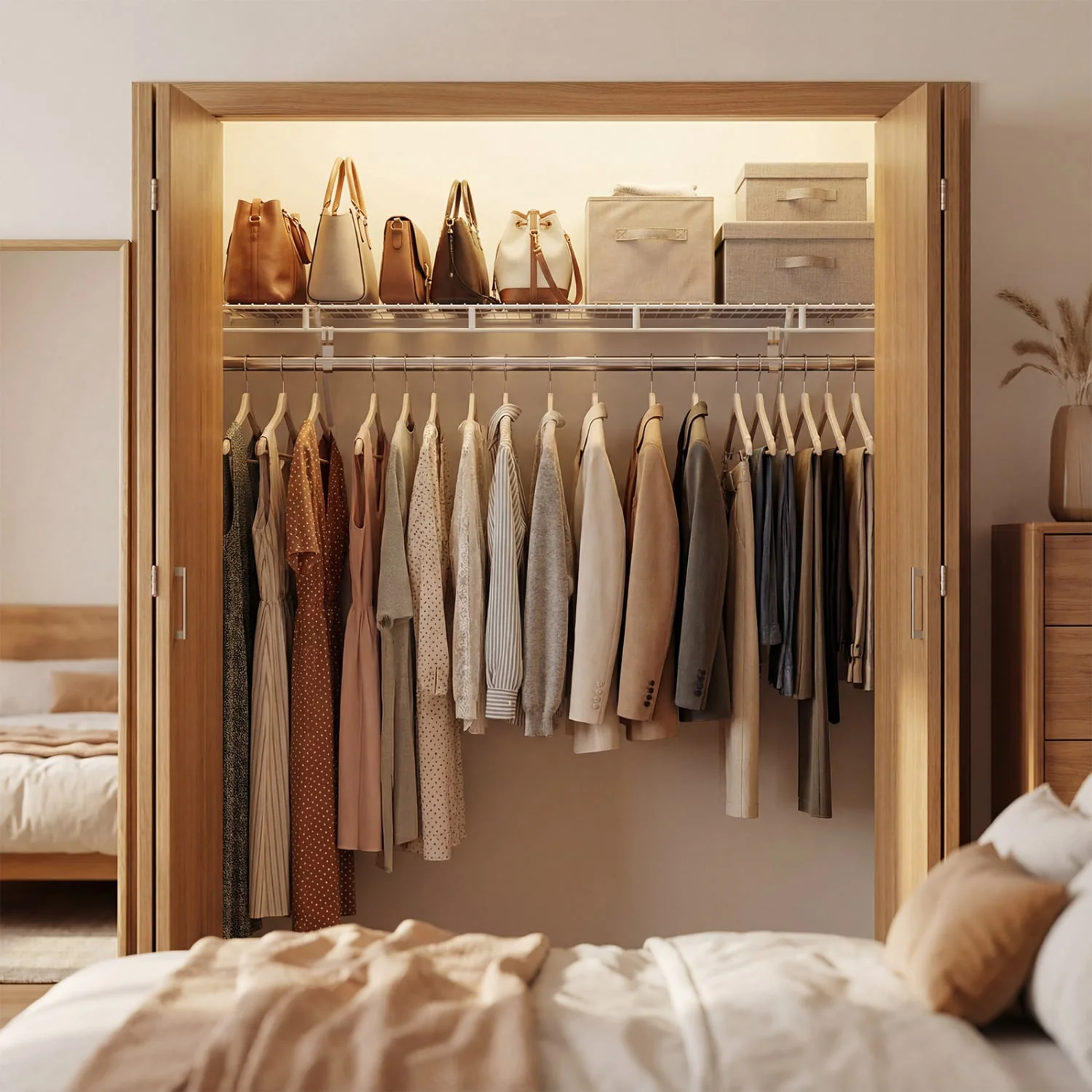 Closet Shelves Wall Mounted with Ventilated Metal Wire Shelving Kit - Image 2