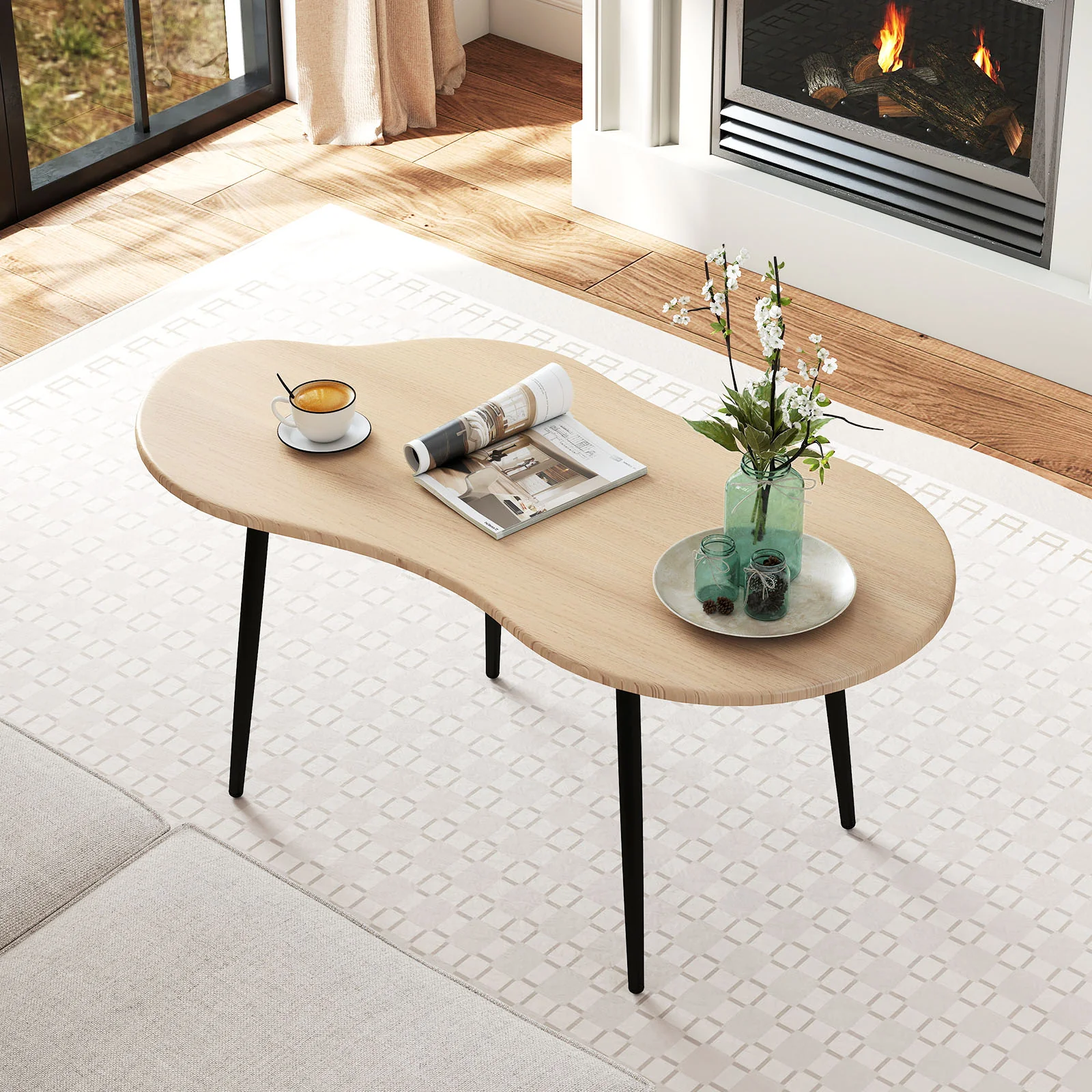 Cloud Coffee Table, Irregular Center, 39.5 In, Natural - Image 7